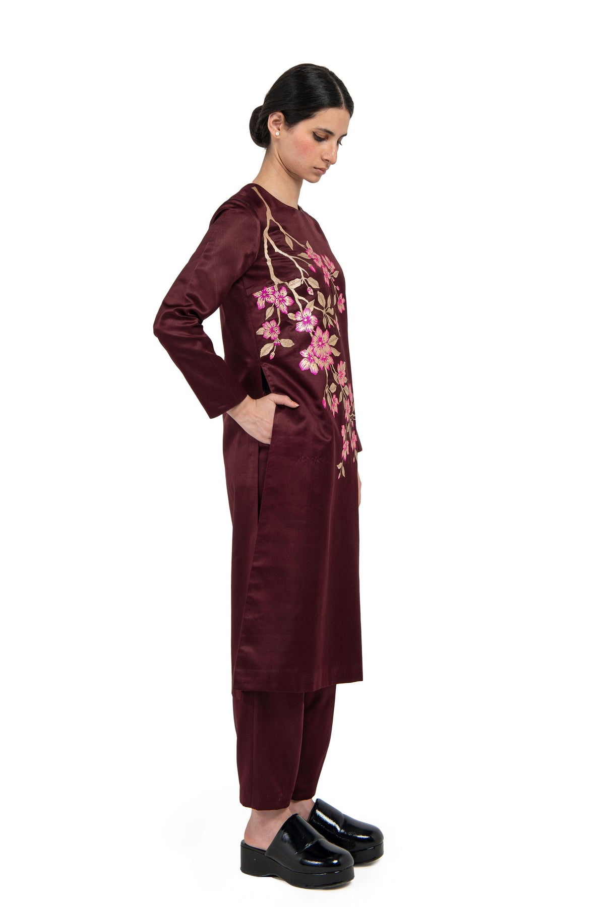 Ruka &amp; Suzume Maroon Kurta Set