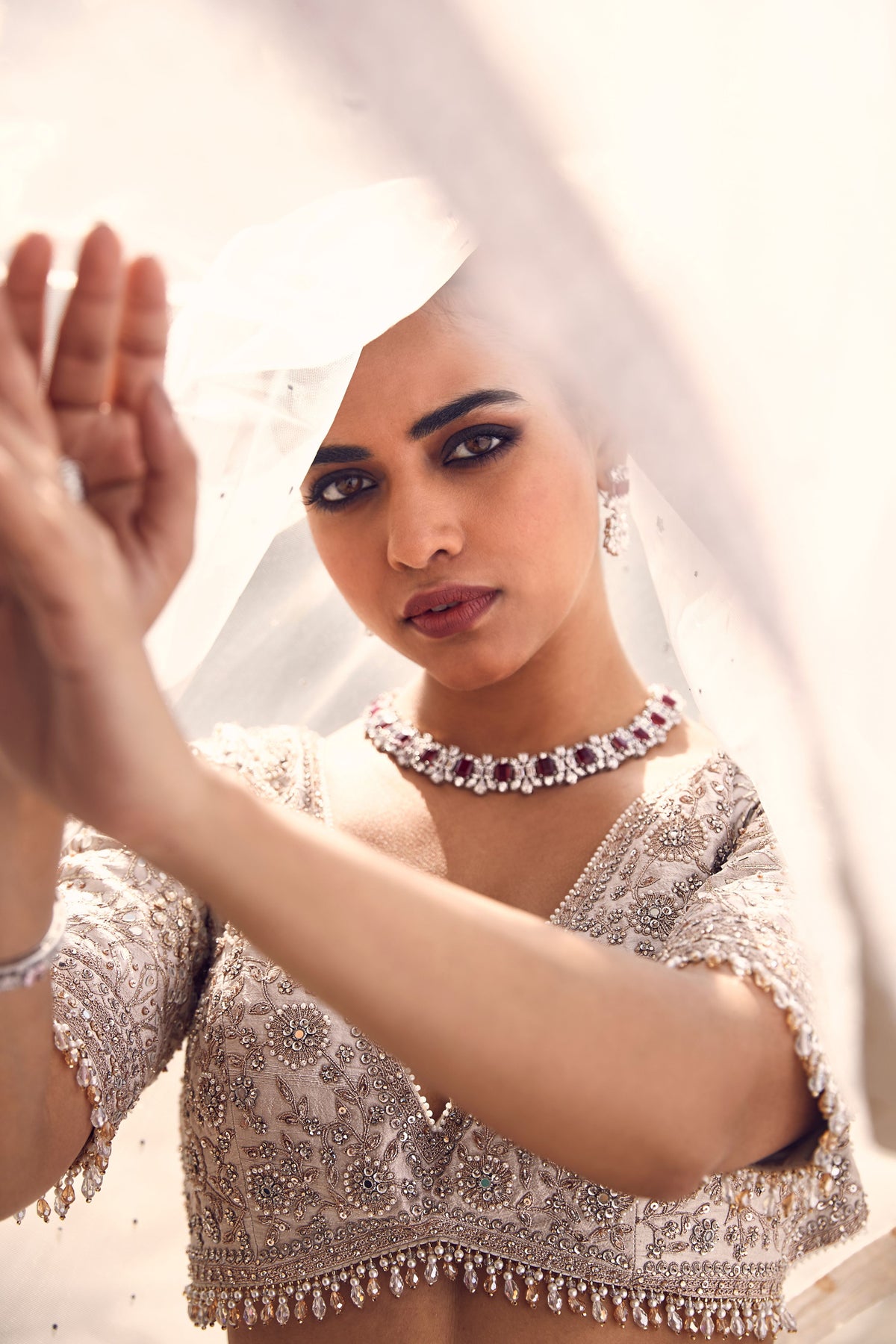 The Turkish Gota Ekru Lehenga Set