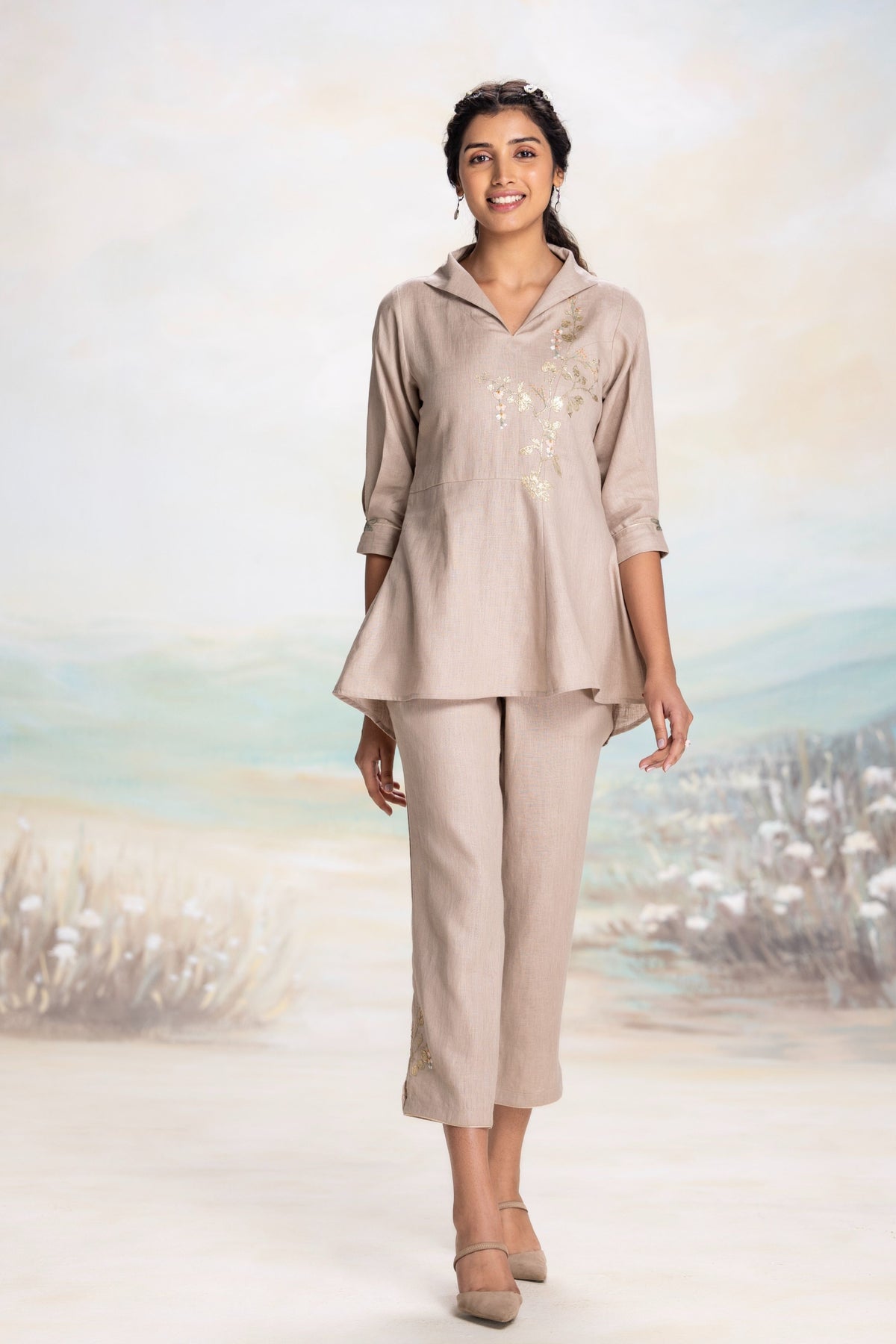 Golden Leaf Cement Co-ord Set