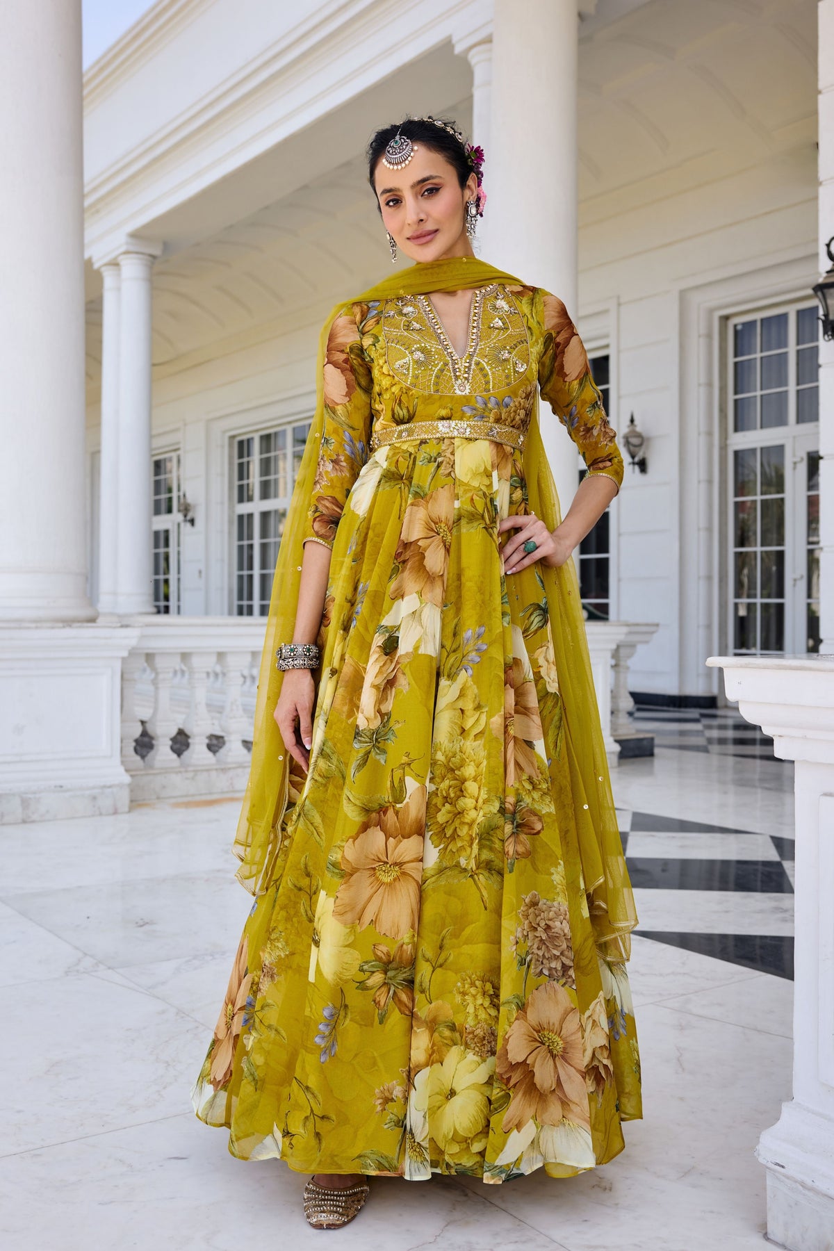 Mehr  Floral Anarkali Set