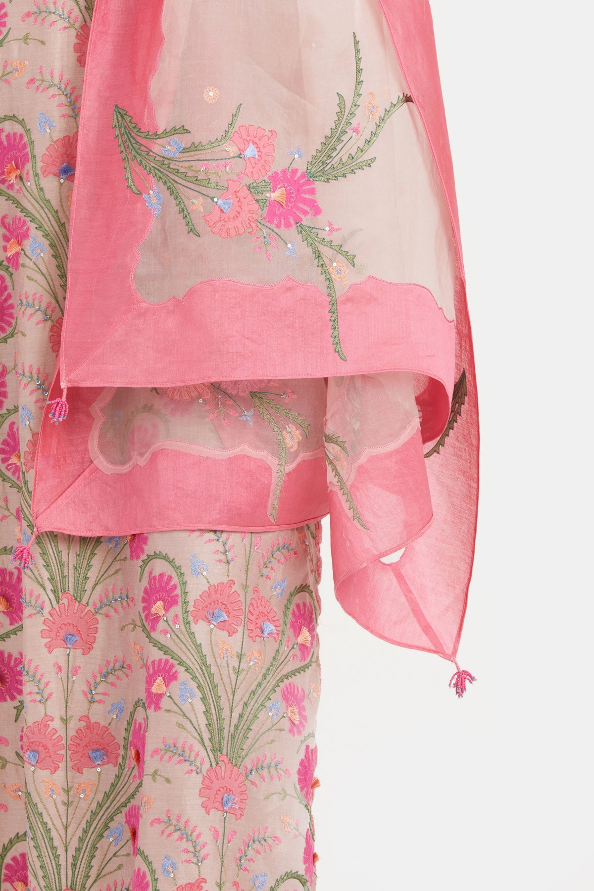 Appliqué Floral Lilac Kurta Set