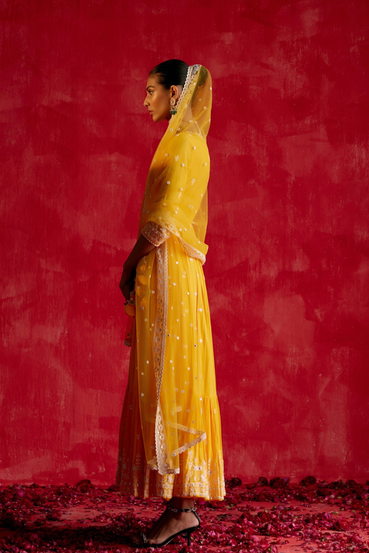 Mango Lotus Anarkali Set