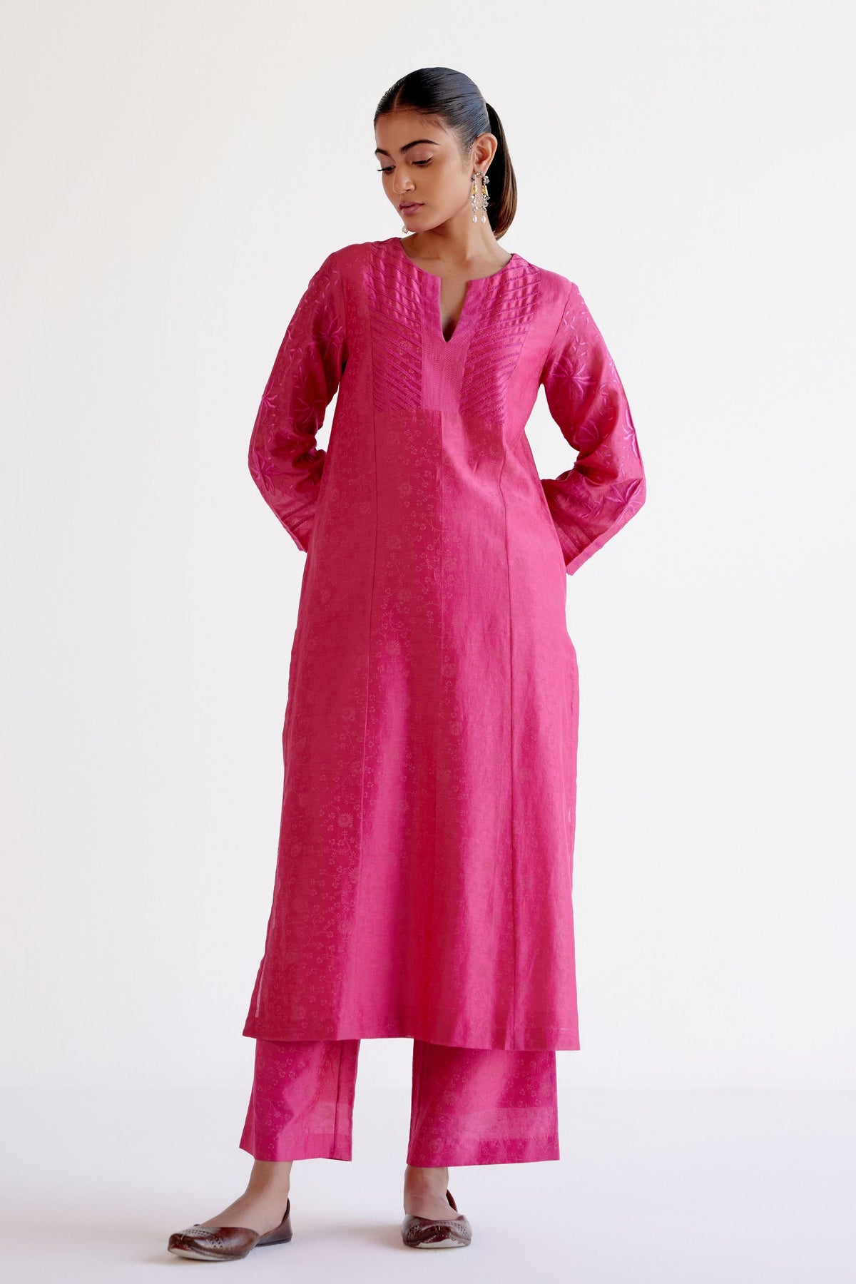 Fuchsia Pink Kalidar Kurta Set