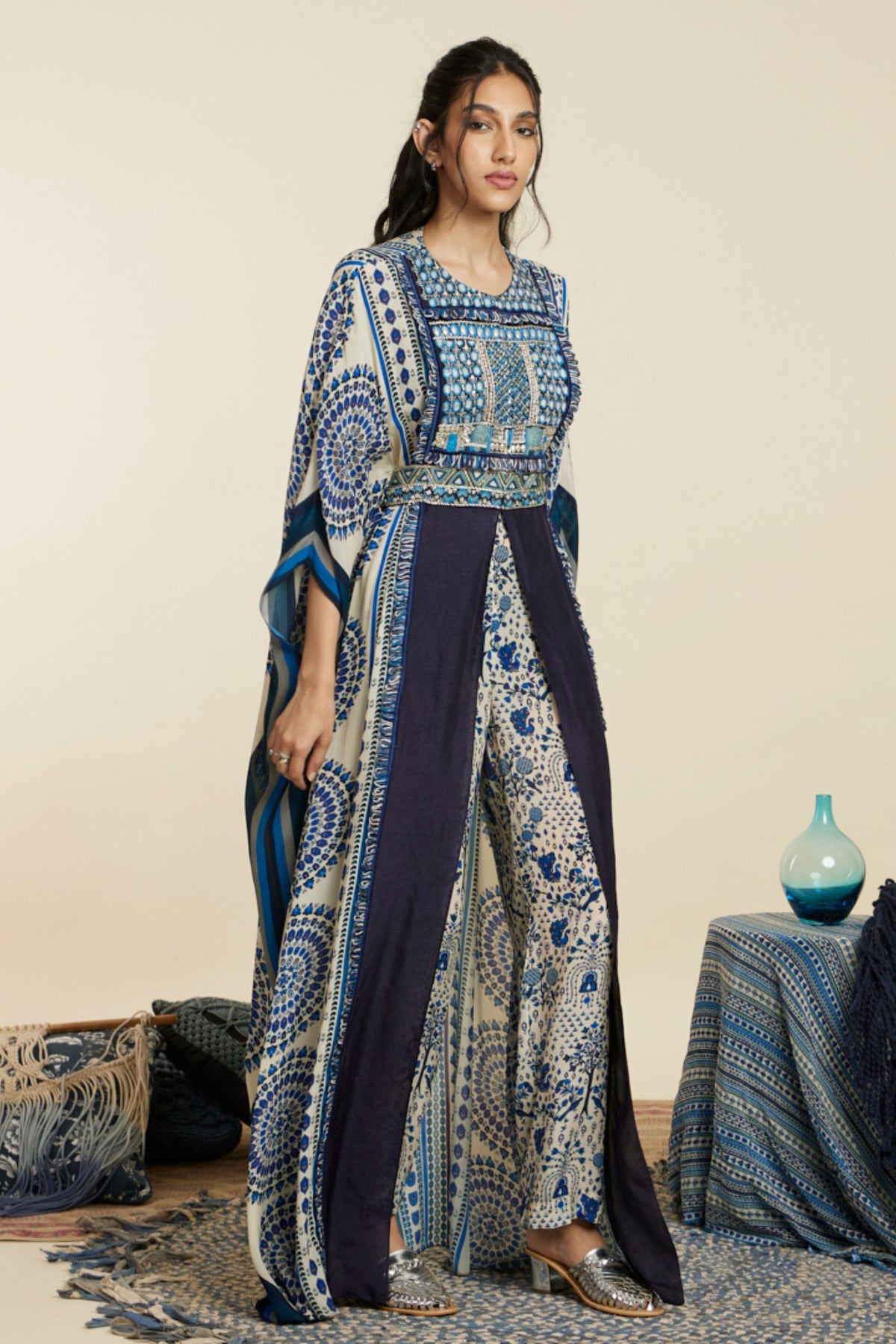 Blue Big Butta Kaftan Set