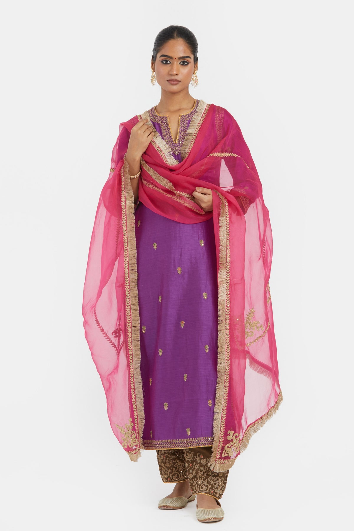 Chanderi Straight Kurta Set