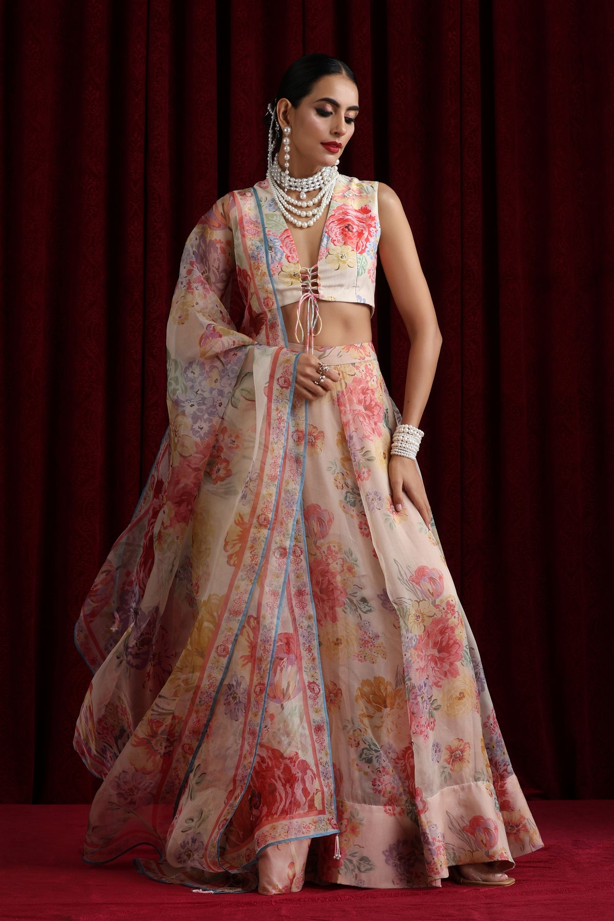 Ivory Lehenga Set