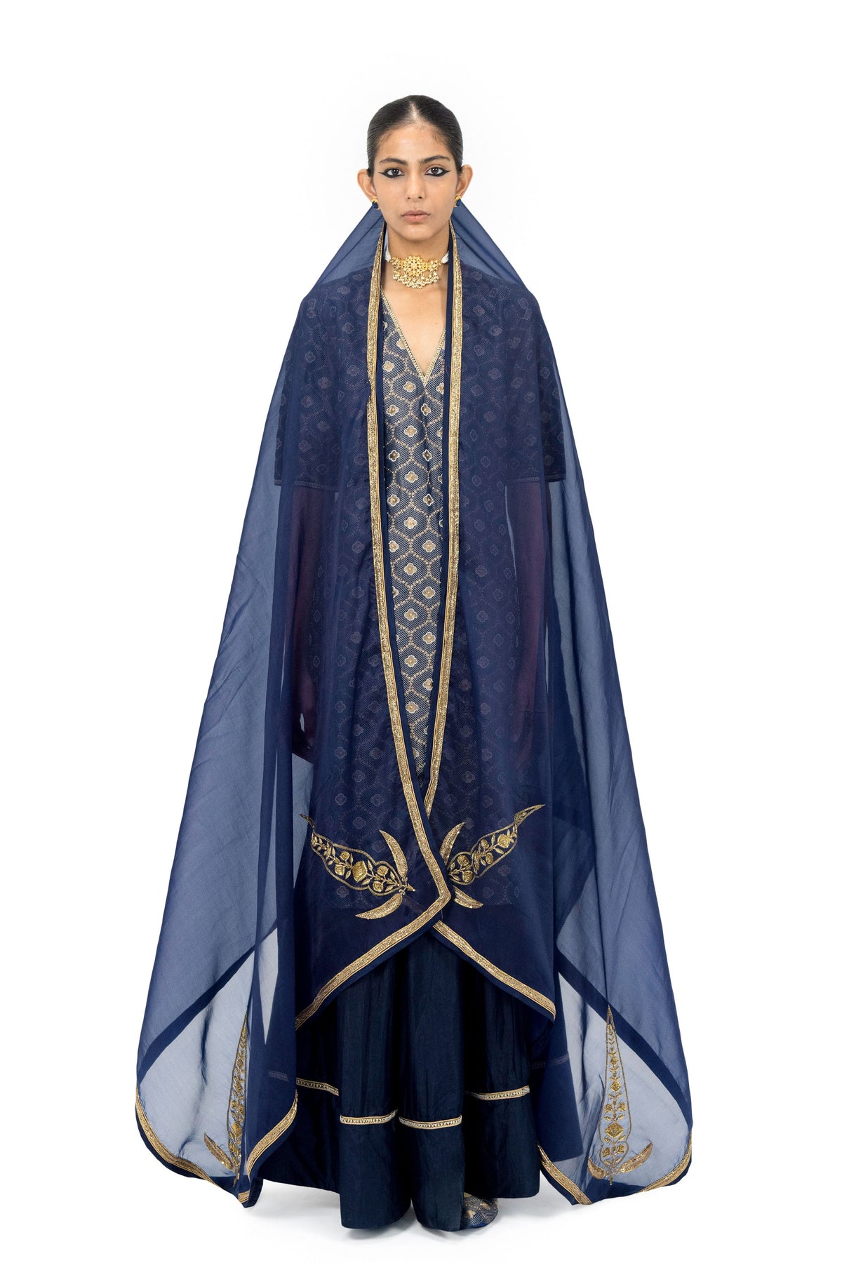Kedli Navy Dupatta