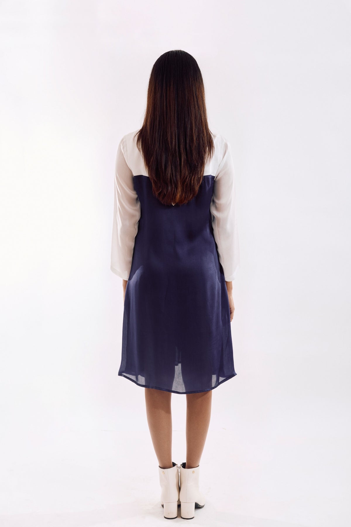 Indigo Half Tie Dress
