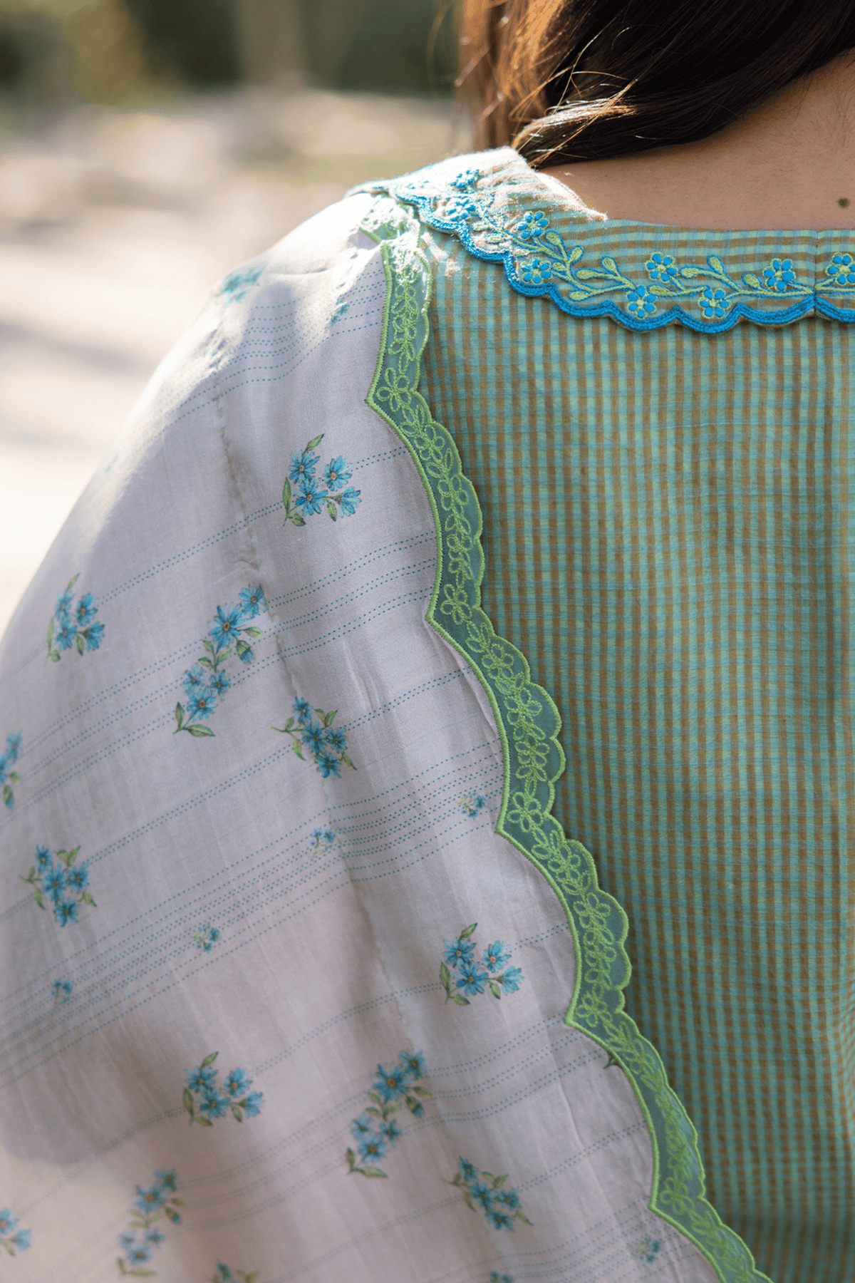 Sweet Caress Embroidered Green Blouse