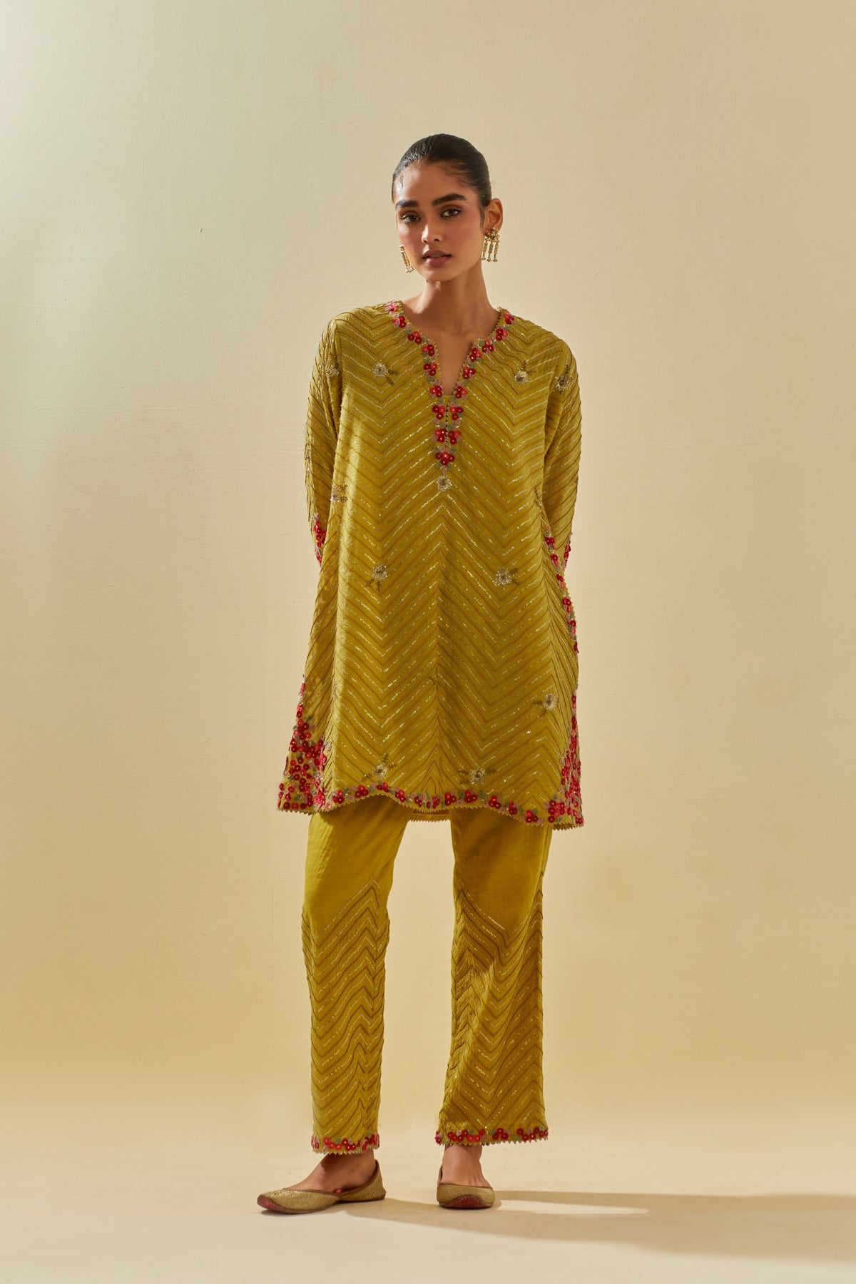 Yellow Kalidar Kurta Set