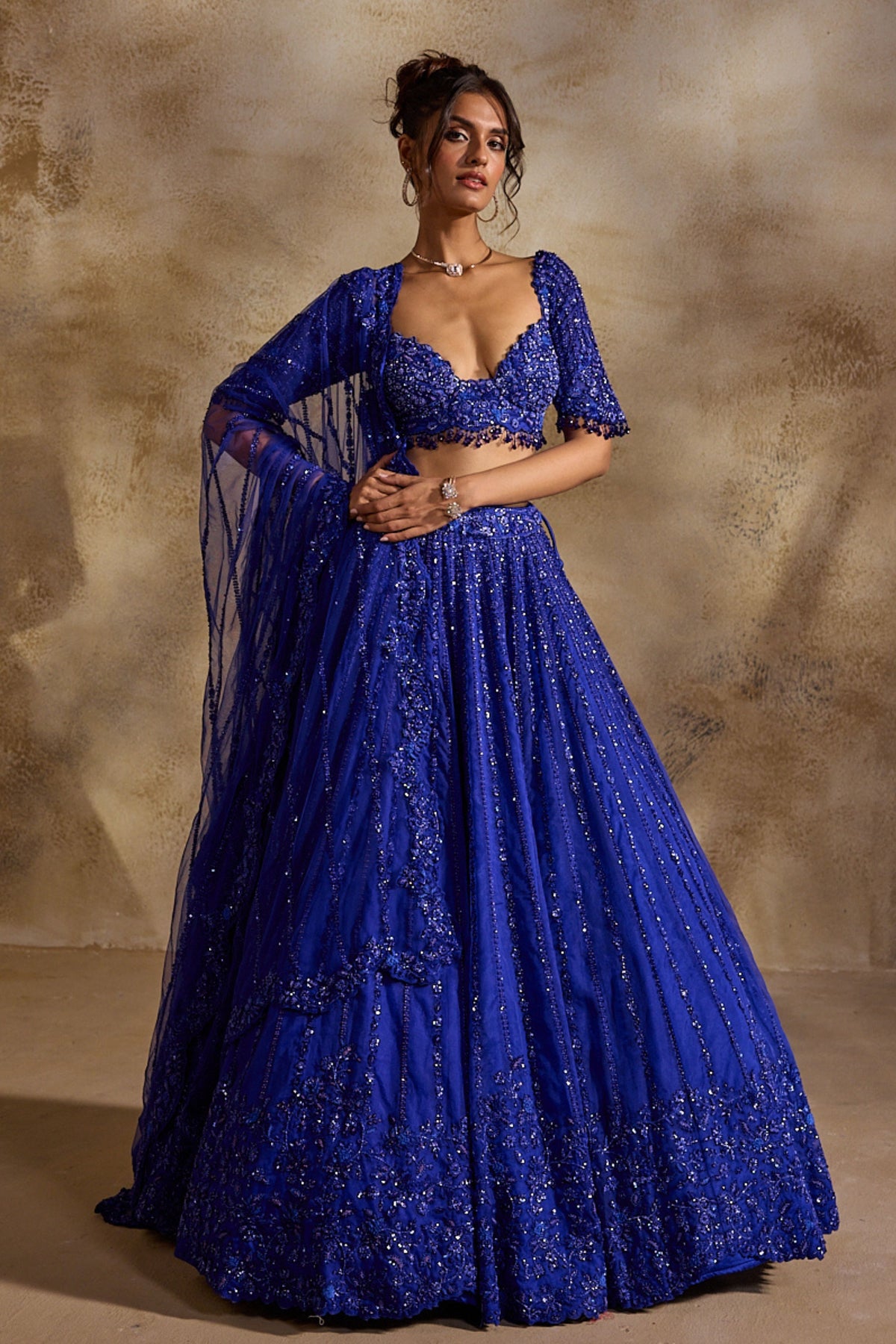 Electric Blue Lehenga Set