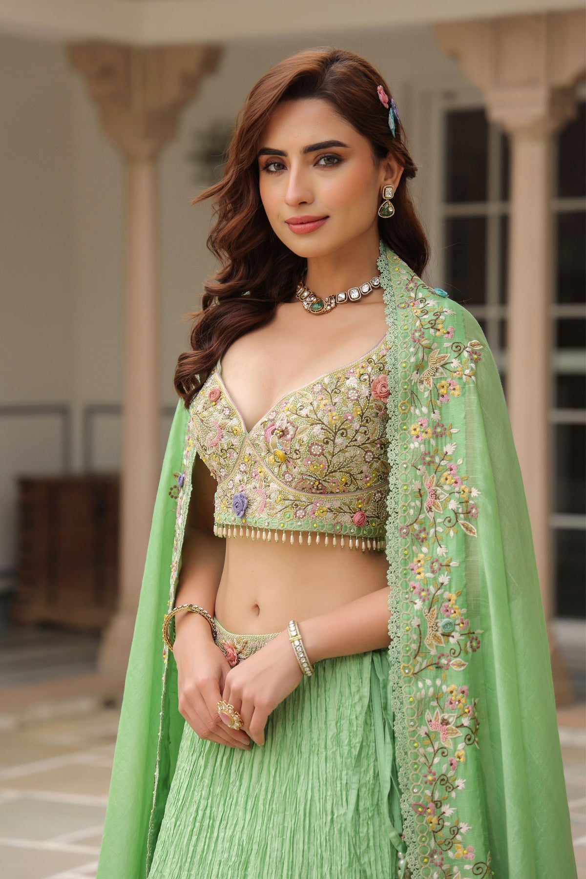 Gulzar Green Lehenga Set