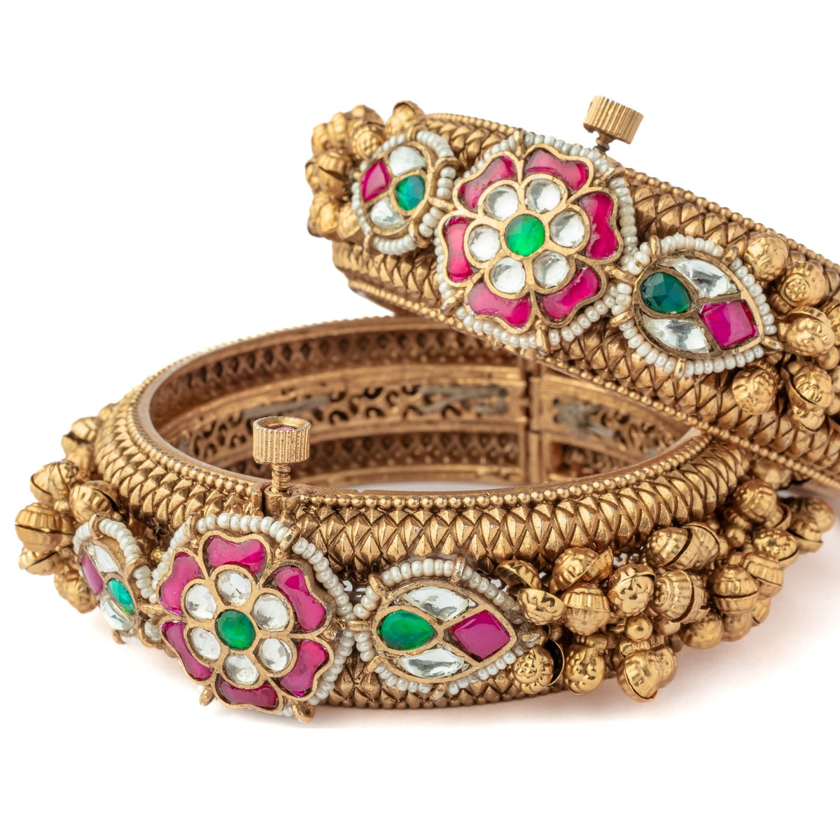 Gold Plated Pink Womens Bangles
