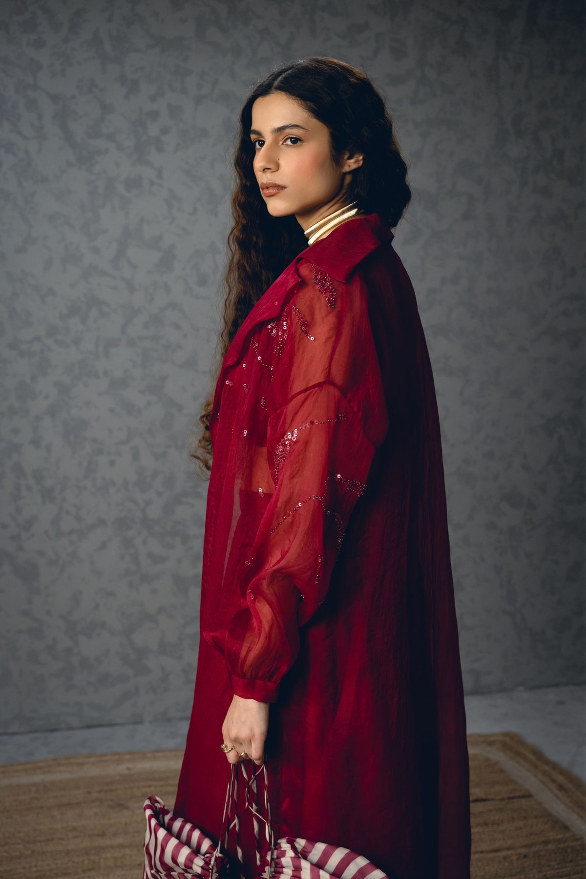 Nami Maroon Jacket Set