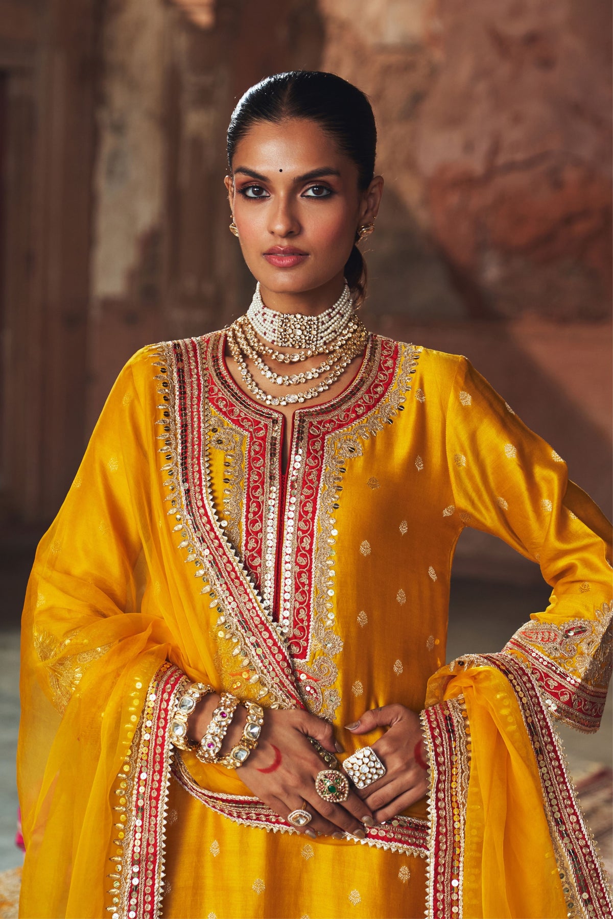 Sobia Mustard Kurta Set