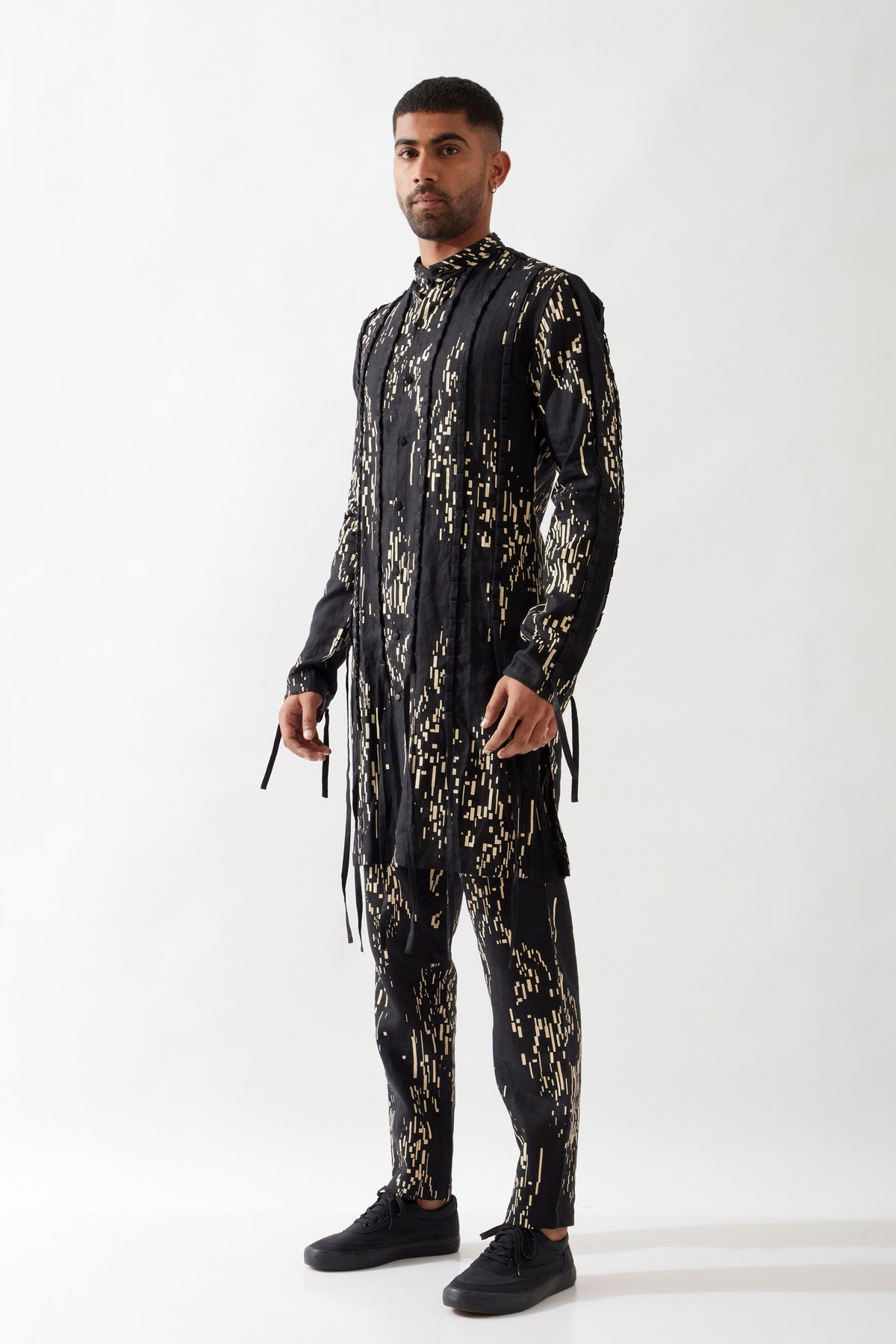 Colton Bricks Black Kurta Set