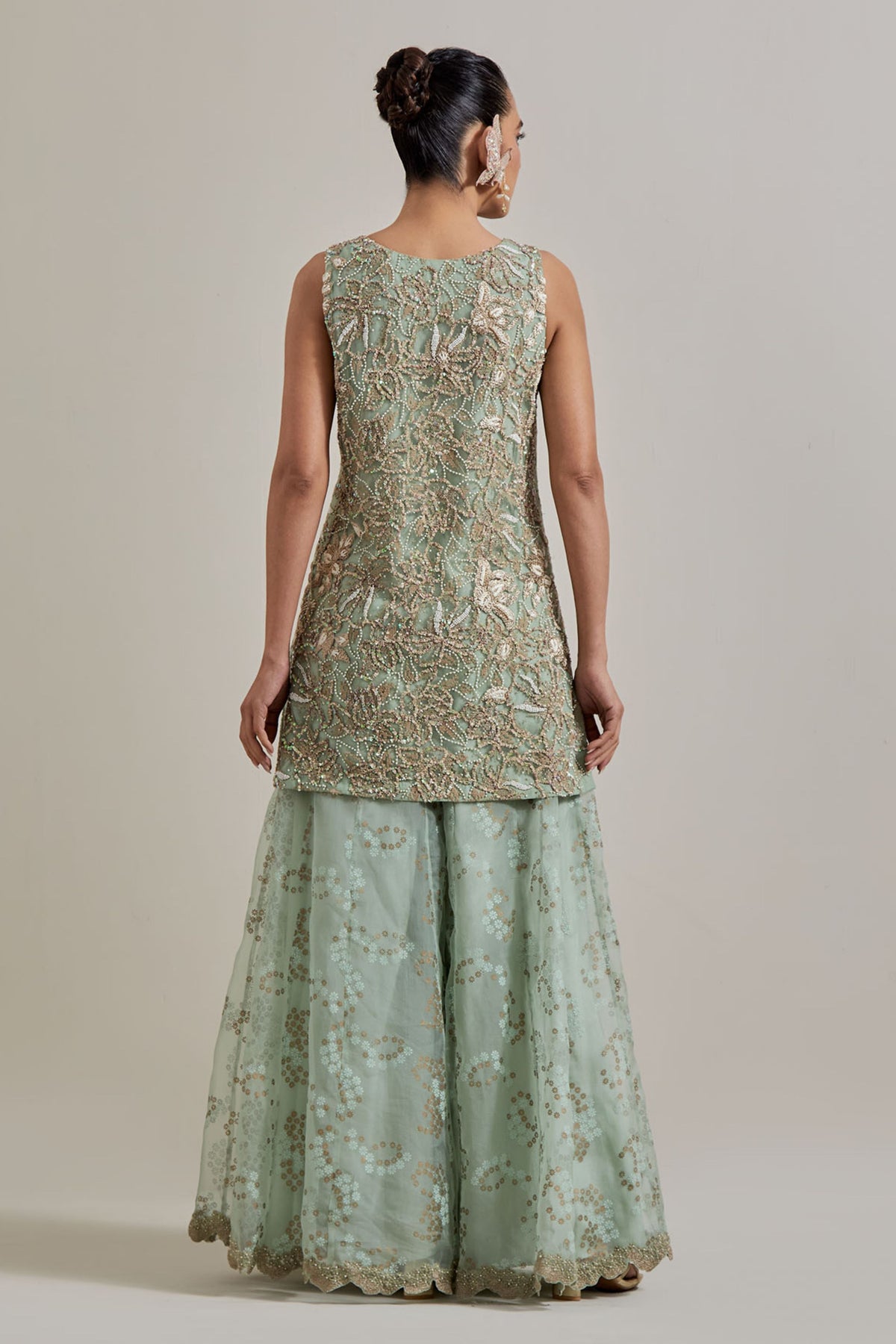 Green Sharara Set