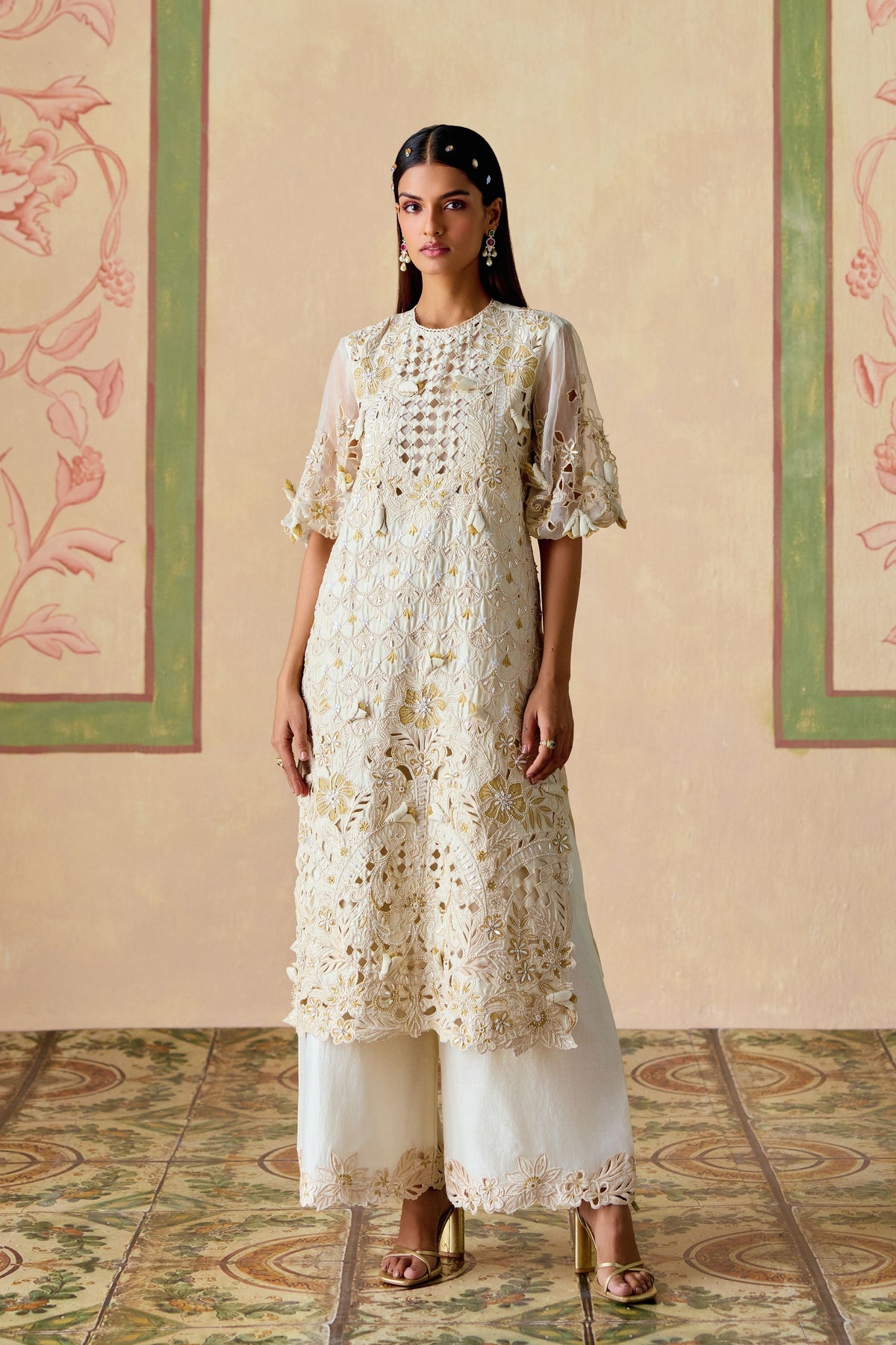 Ivory Cutwork Kurta Set