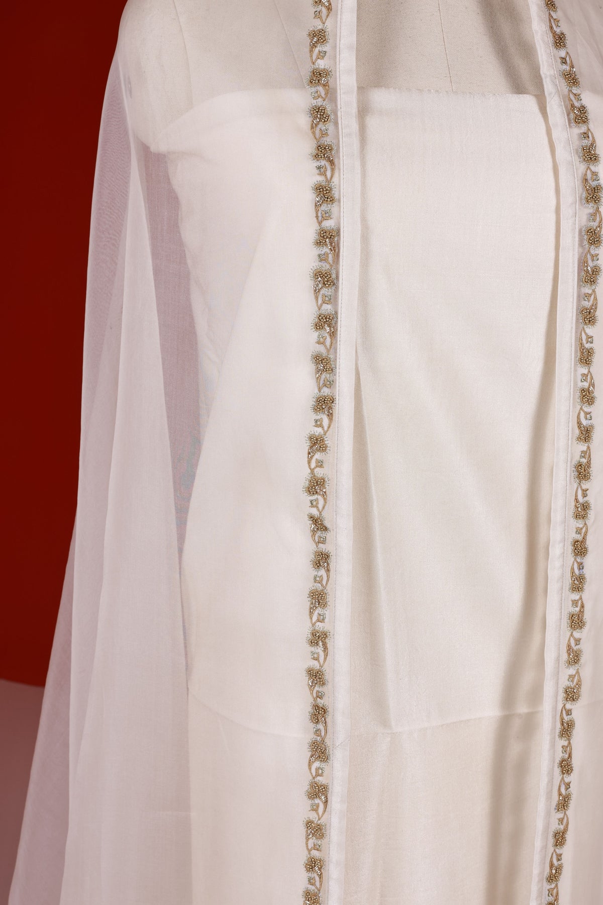 Ivory Embroidered Dupatta