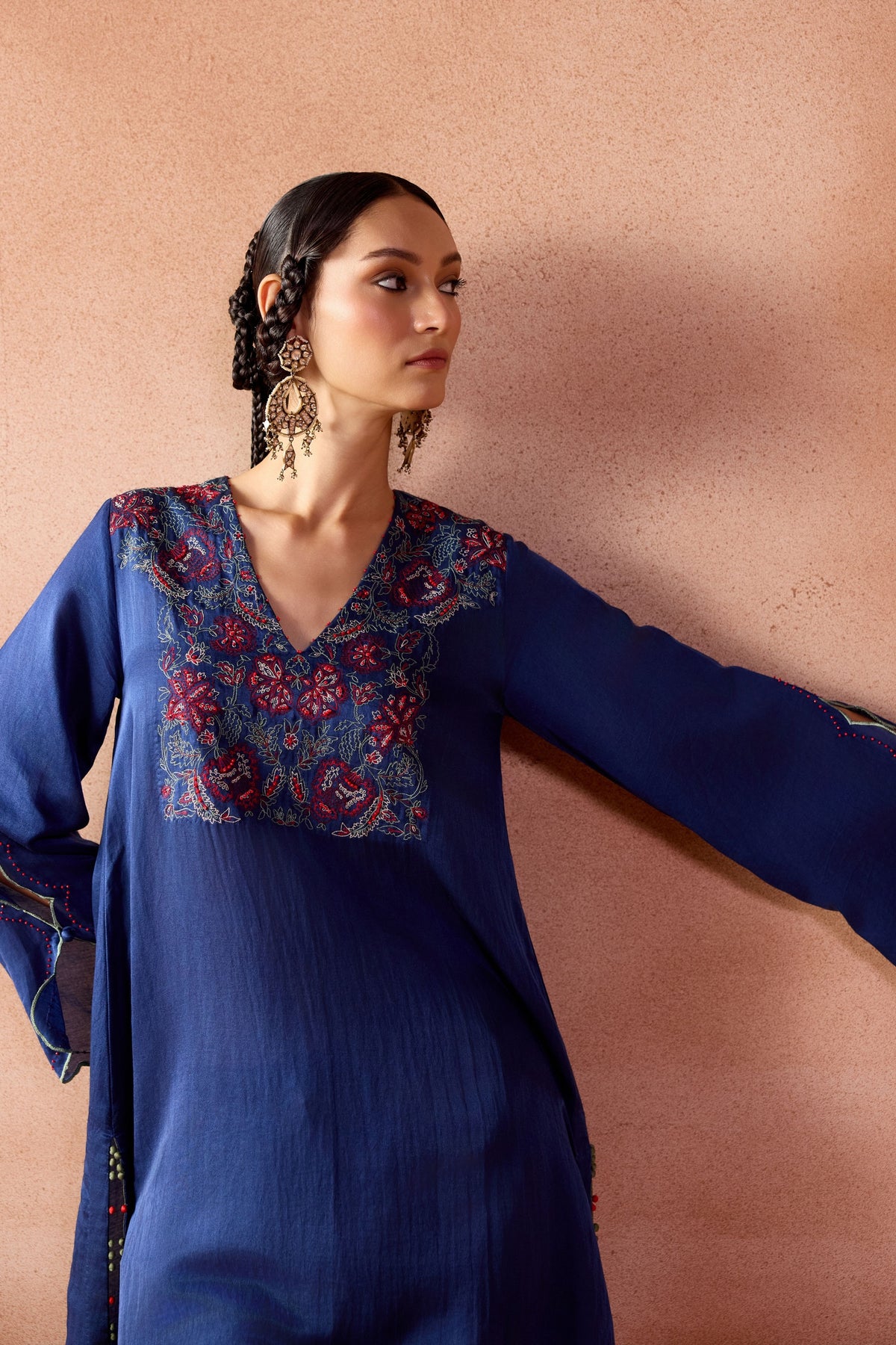 Blue Embroidered Kurta Set