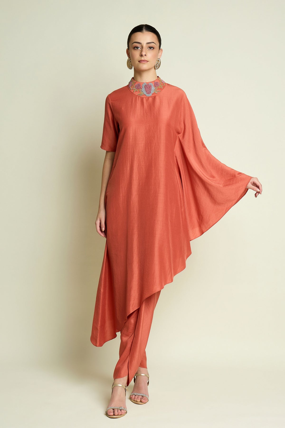 Floral Draped Tunic Set