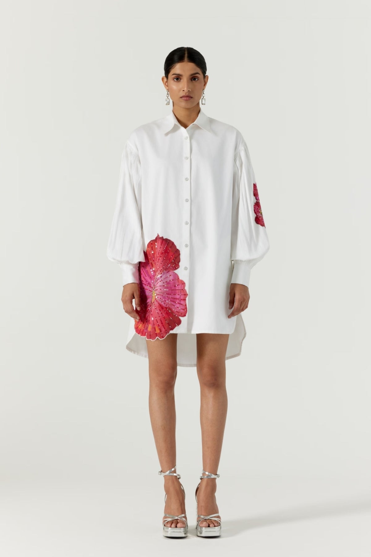 Pansy White Shirt Dress