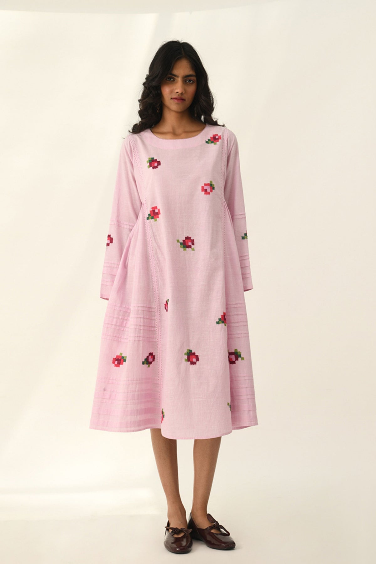 Glomerata Rose Embroidered Tunic Dress