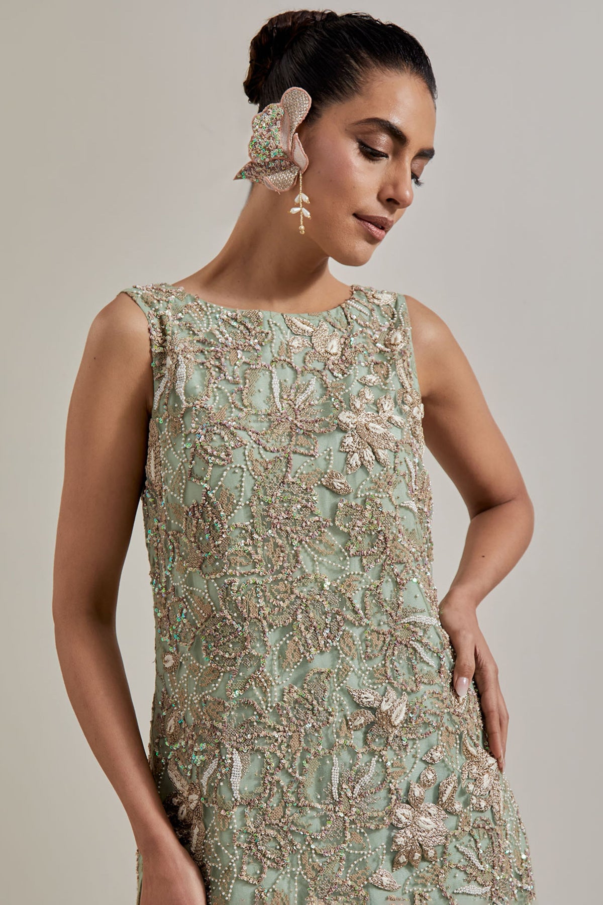 Green Sharara Set
