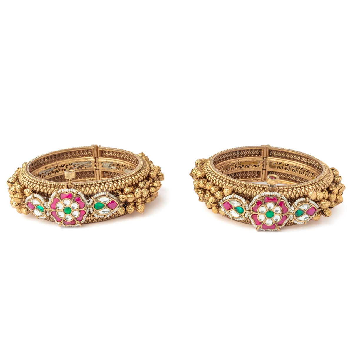Gold Plated Pink Womens Bangles