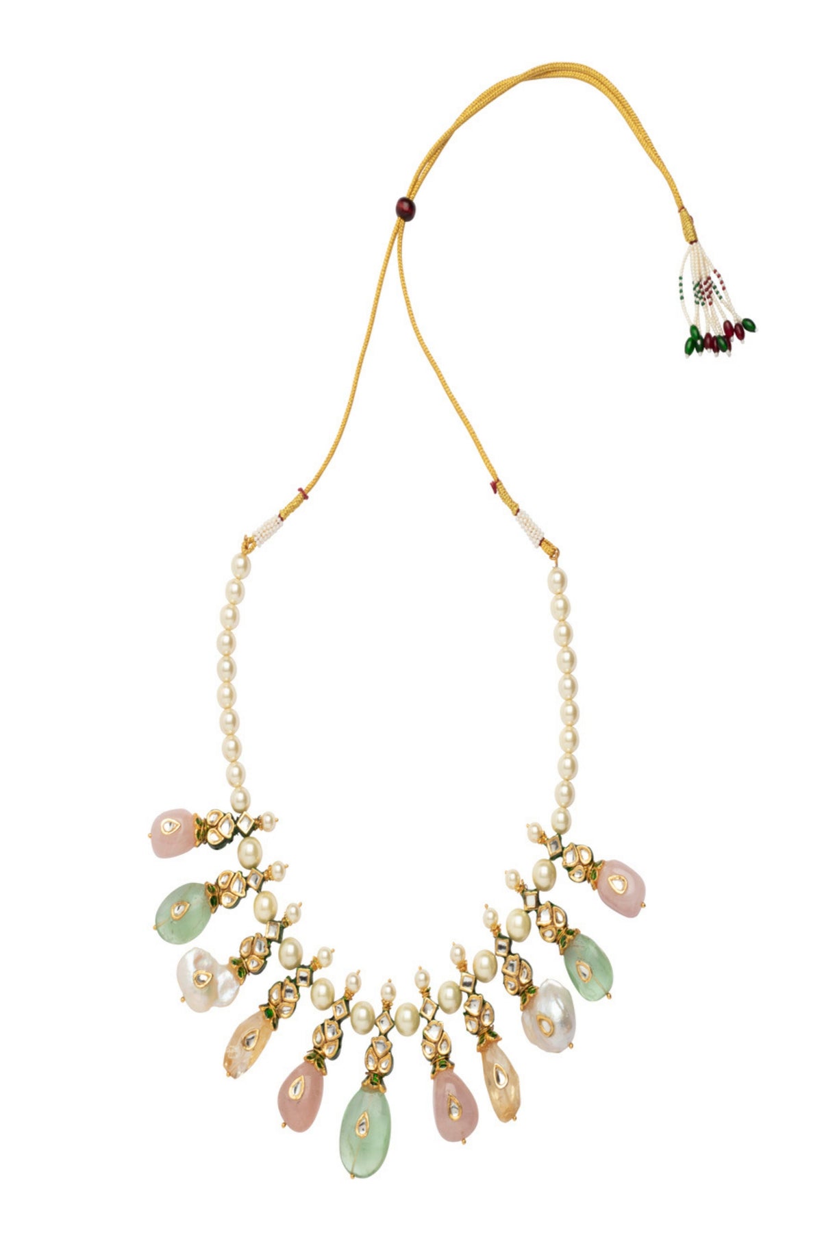 Inaayat Gold Plated Multicolored Kundan Polki Necklace Set