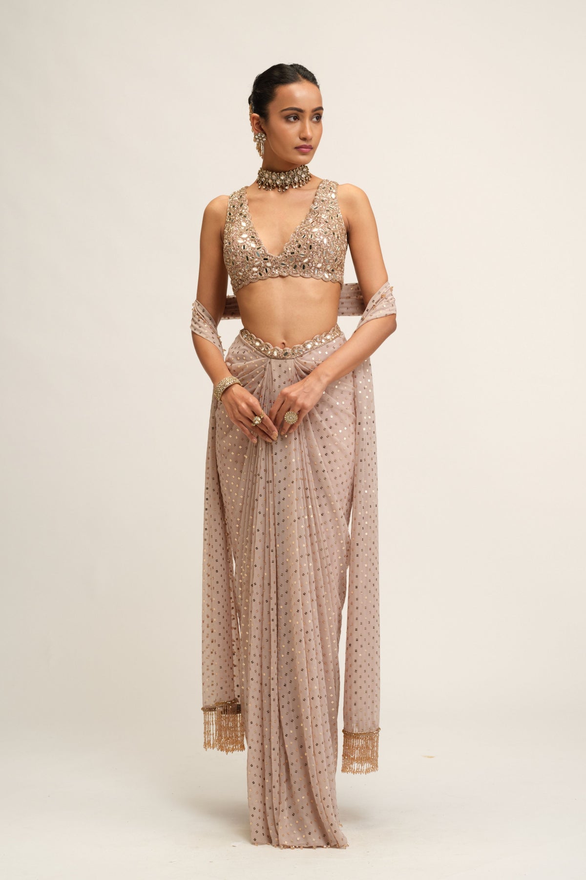 Ash Embroidered Skirt Set