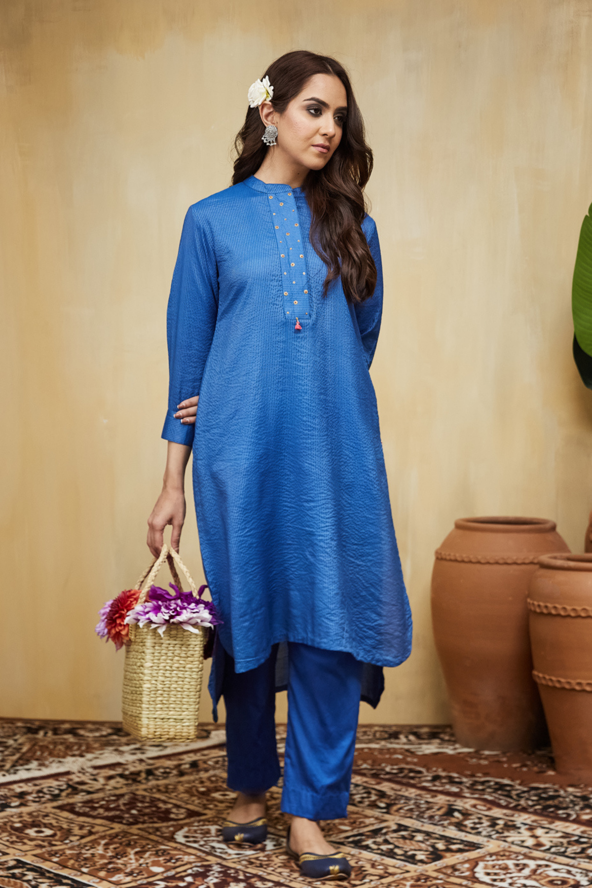 Cotton Stripe Zayna Kurta and Pants