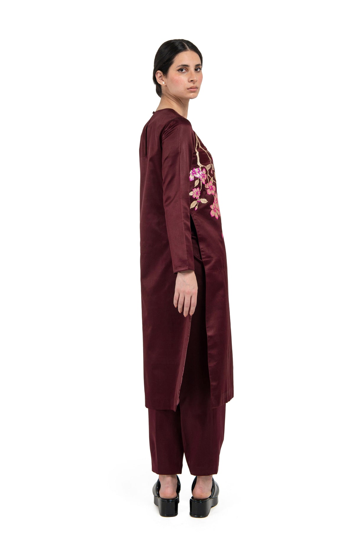 Ruka &amp; Suzume Maroon Kurta Set