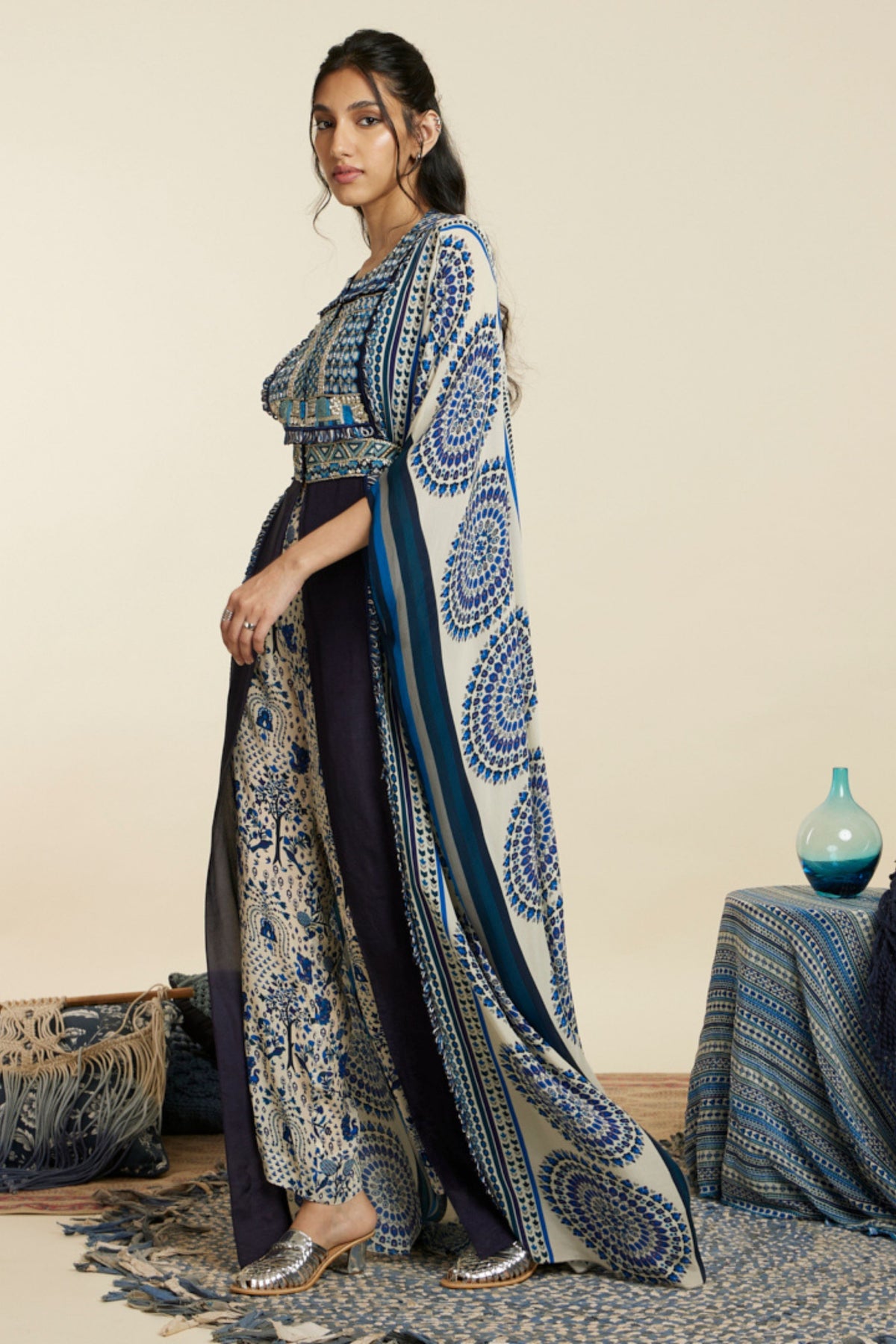 Blue Big Butta Kaftan Set