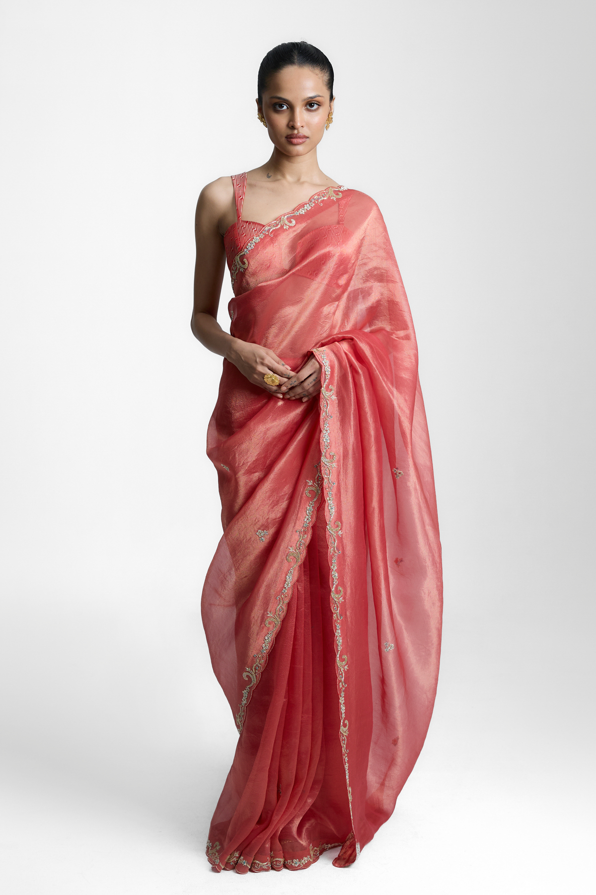 The Peach Fizz Saree
