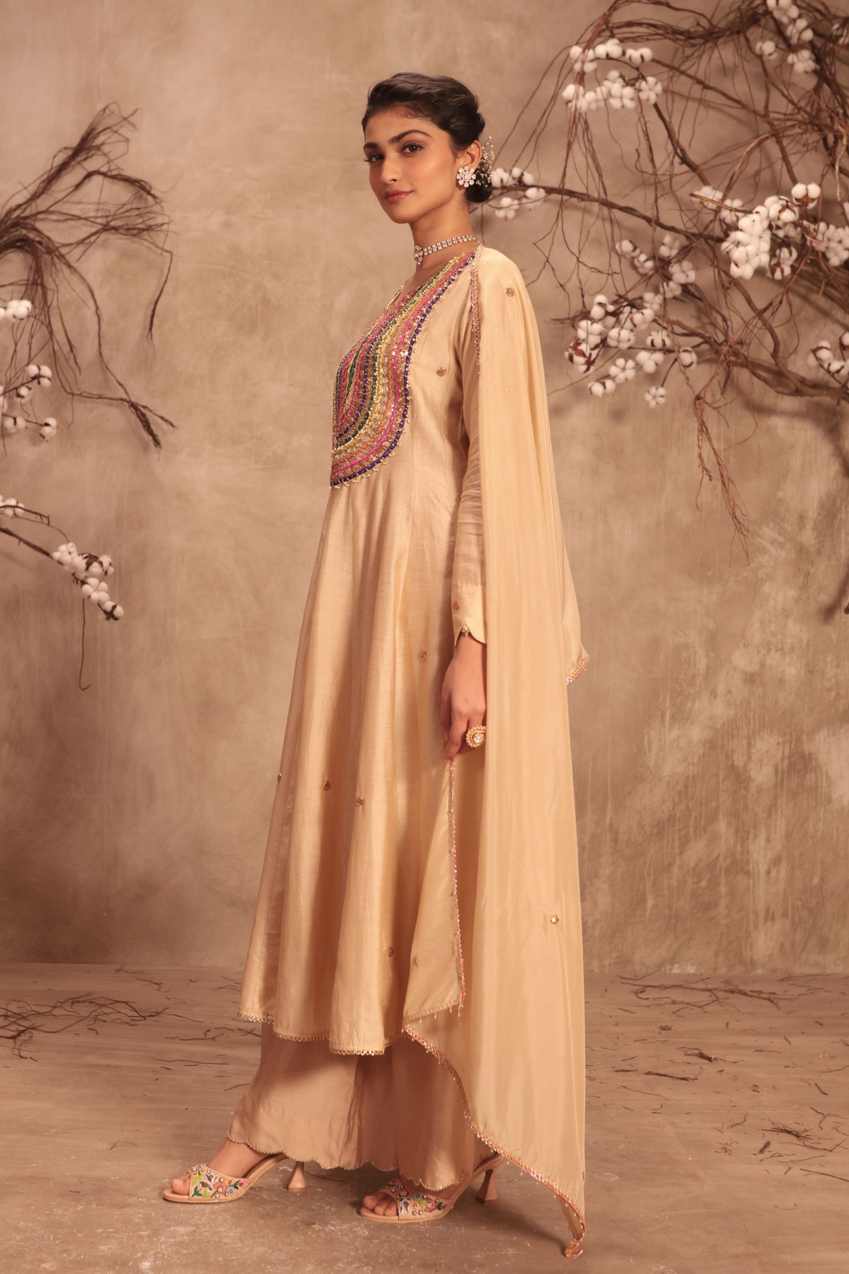 Ivory Anarkali Set