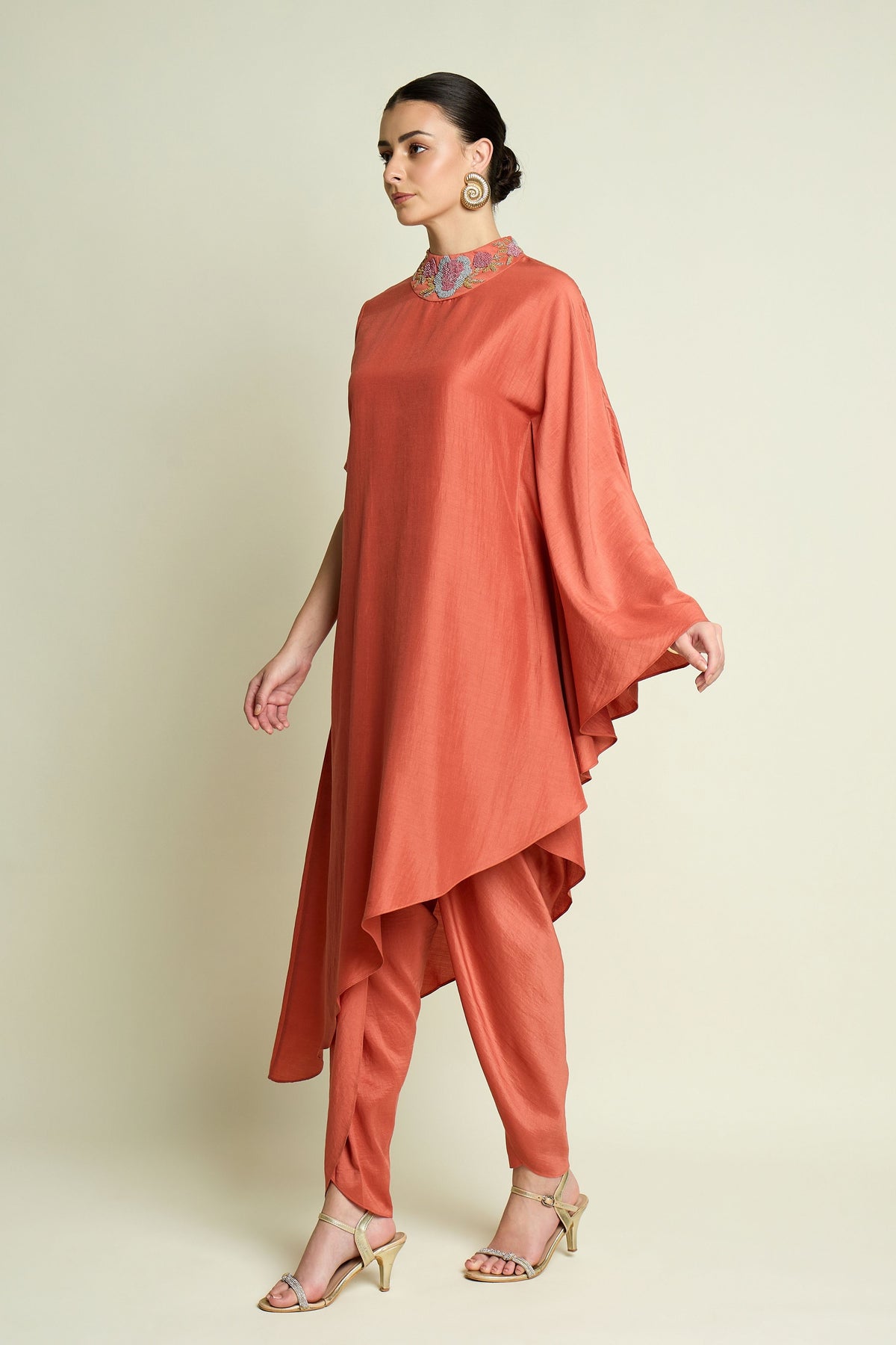 Floral Draped Tunic Set