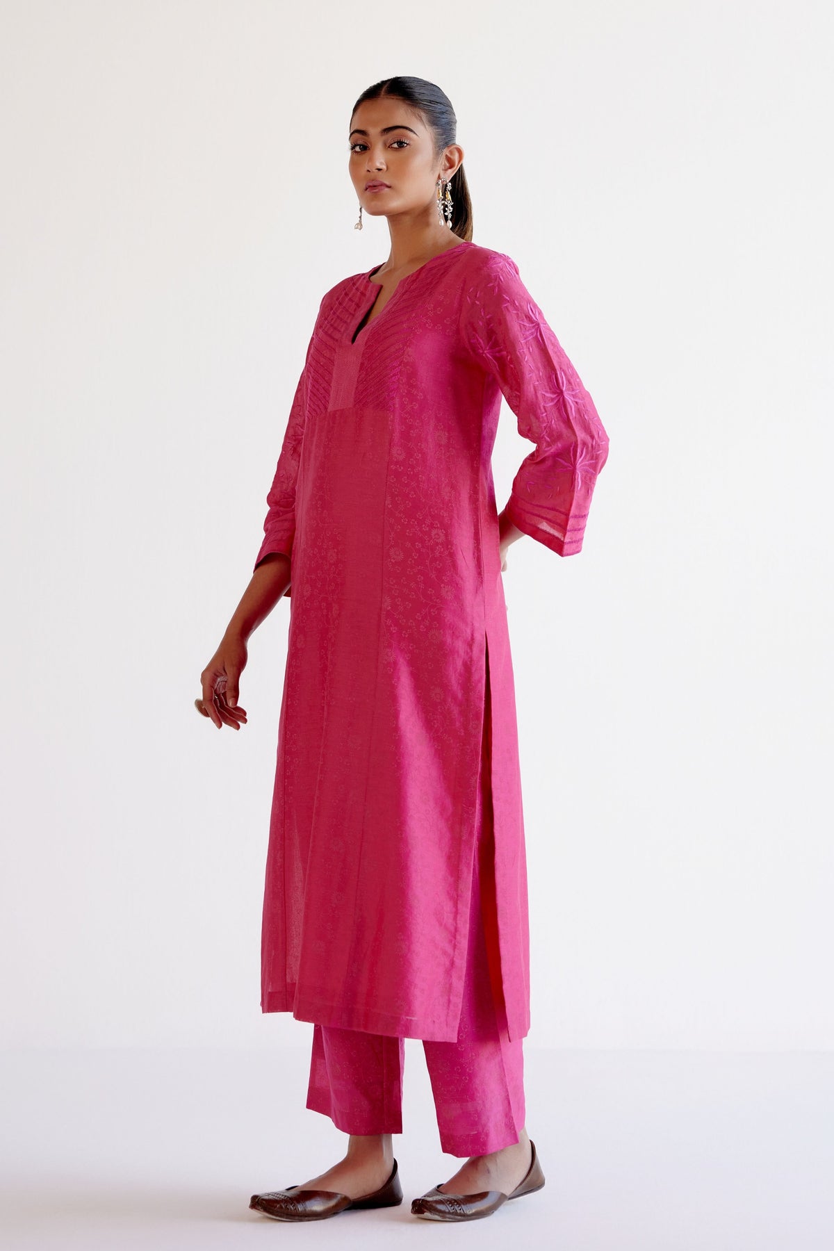 Fuchsia Pink Kalidar Kurta Set