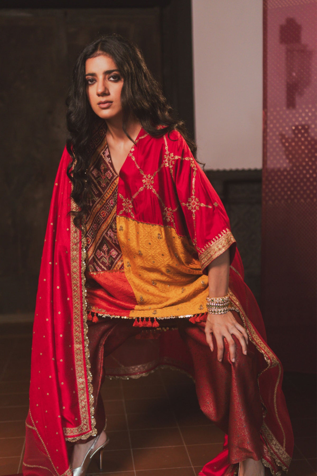 Pooja Multi Kaftan Set