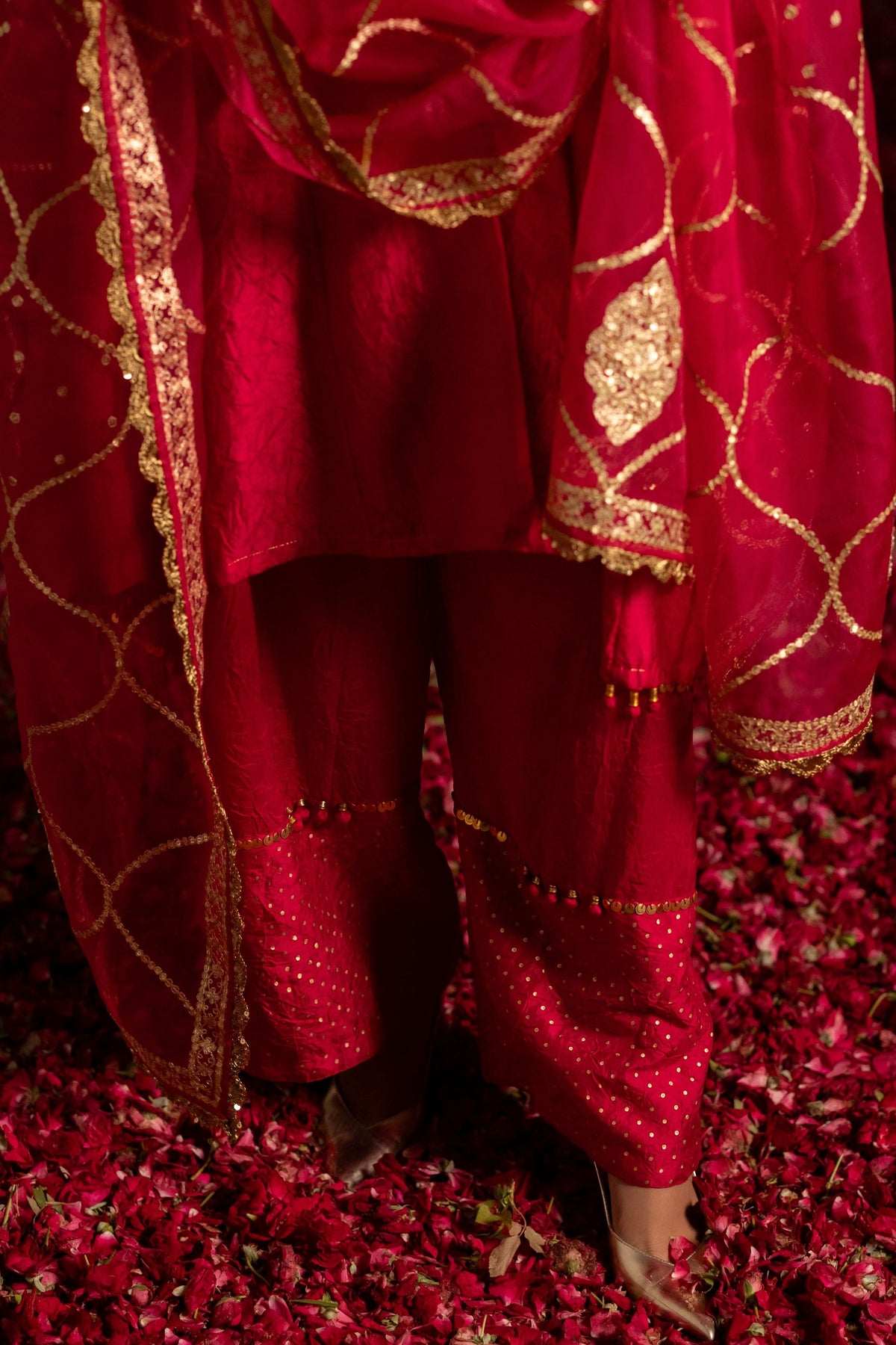 V-Neck Side Kali Kurta Set