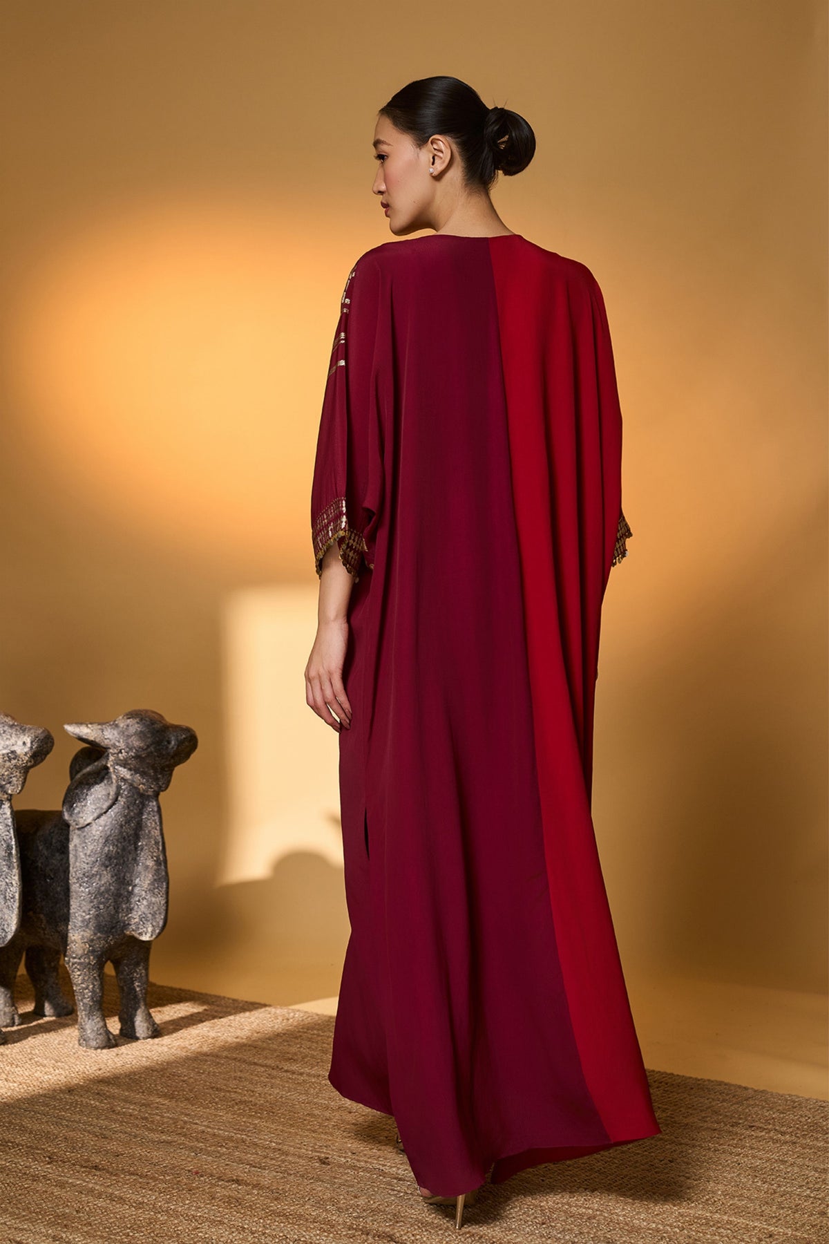 Red Plum Moonlight Melody Kaftan