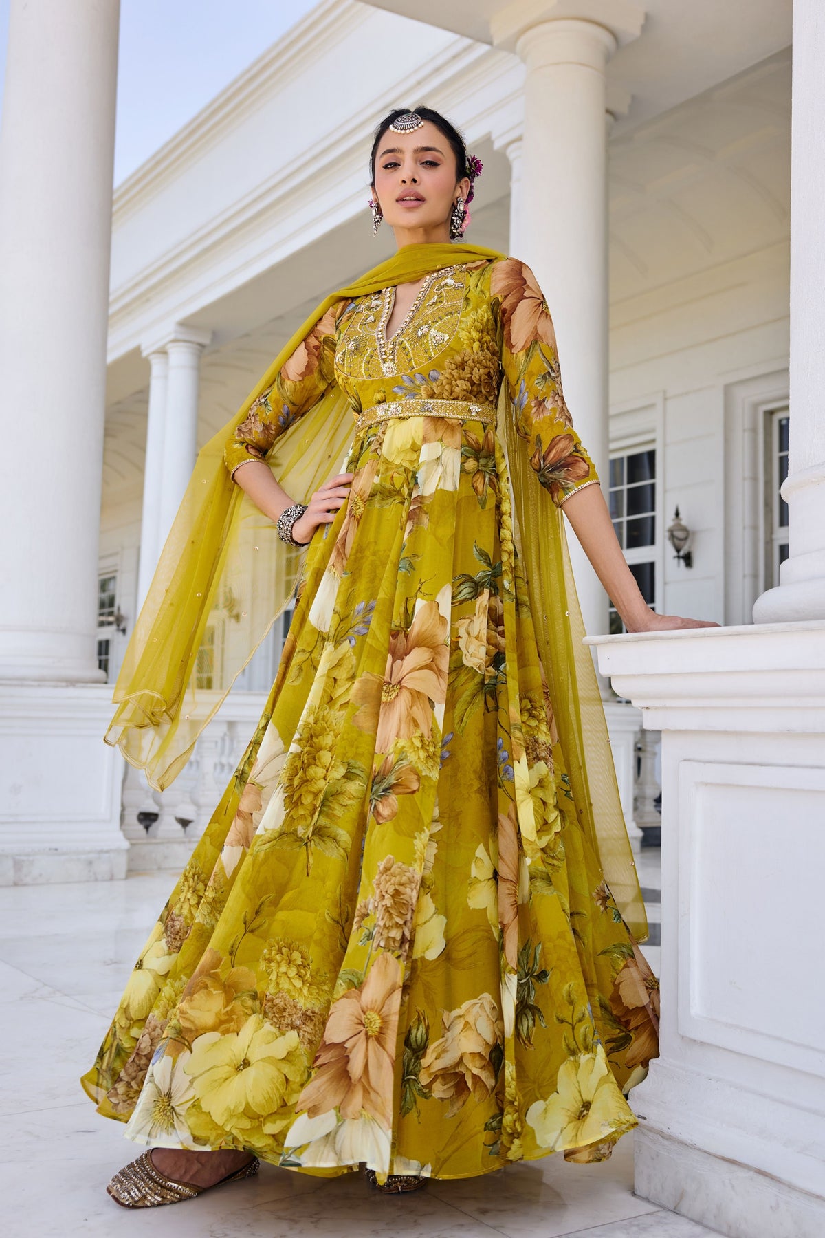 Mehr  Floral Anarkali Set
