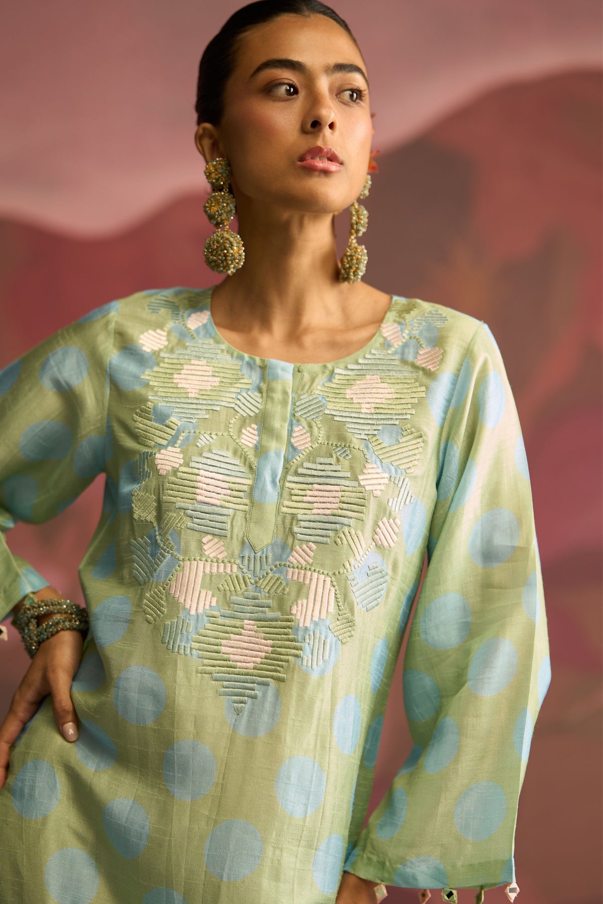 Mint Green Dune Kaftan
