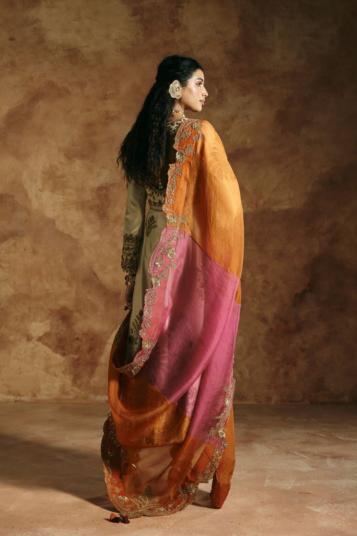 Ivory Zardozi Anarkali Set