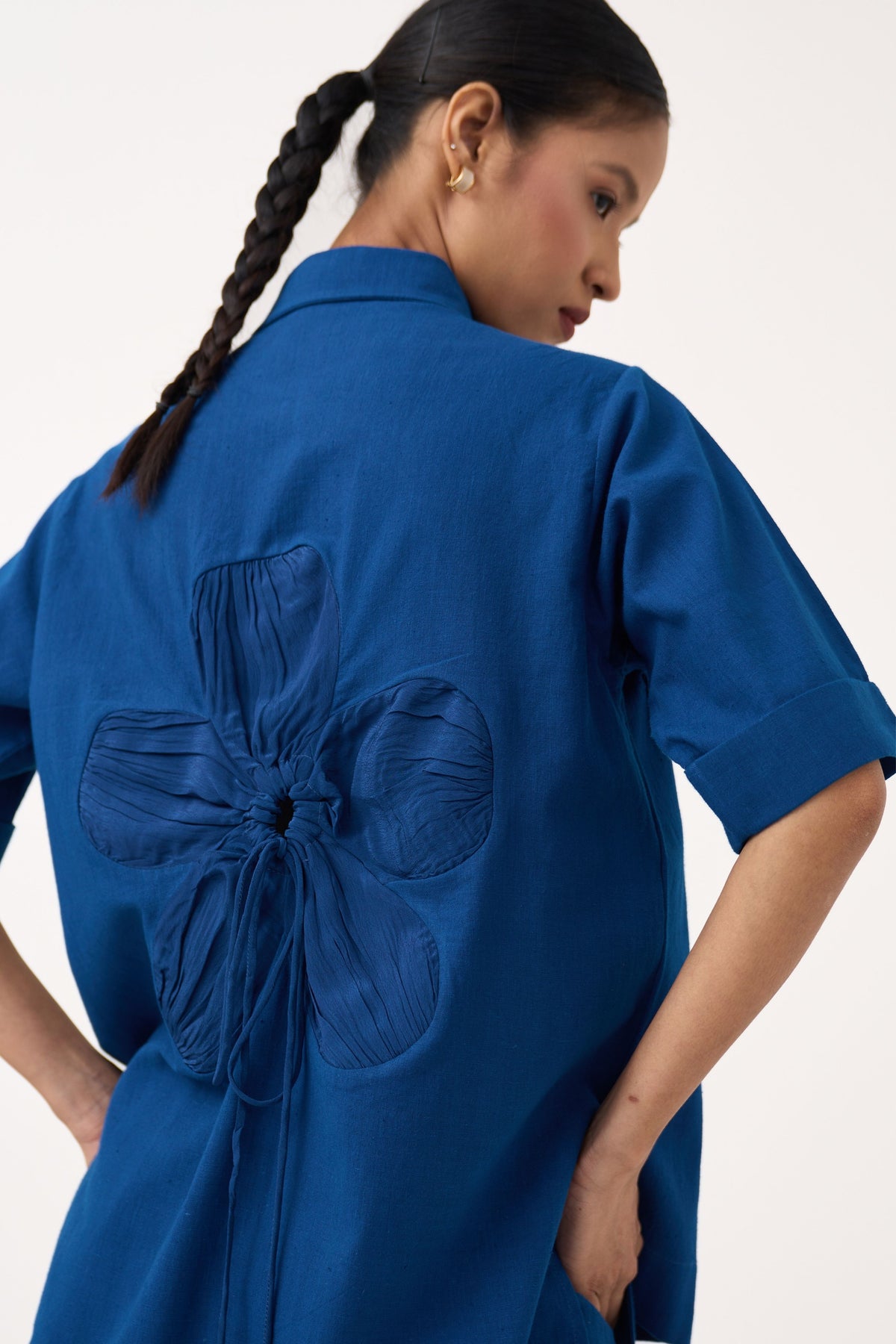Back Drawstring Floral Shirt
