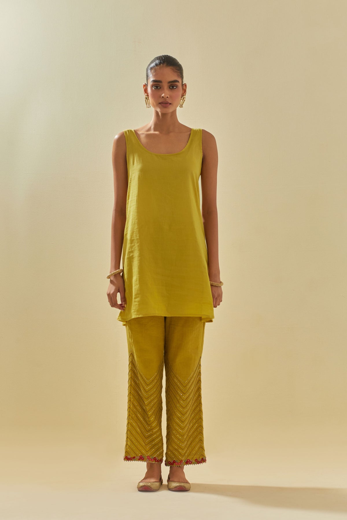 Yellow Kalidar Kurta Set