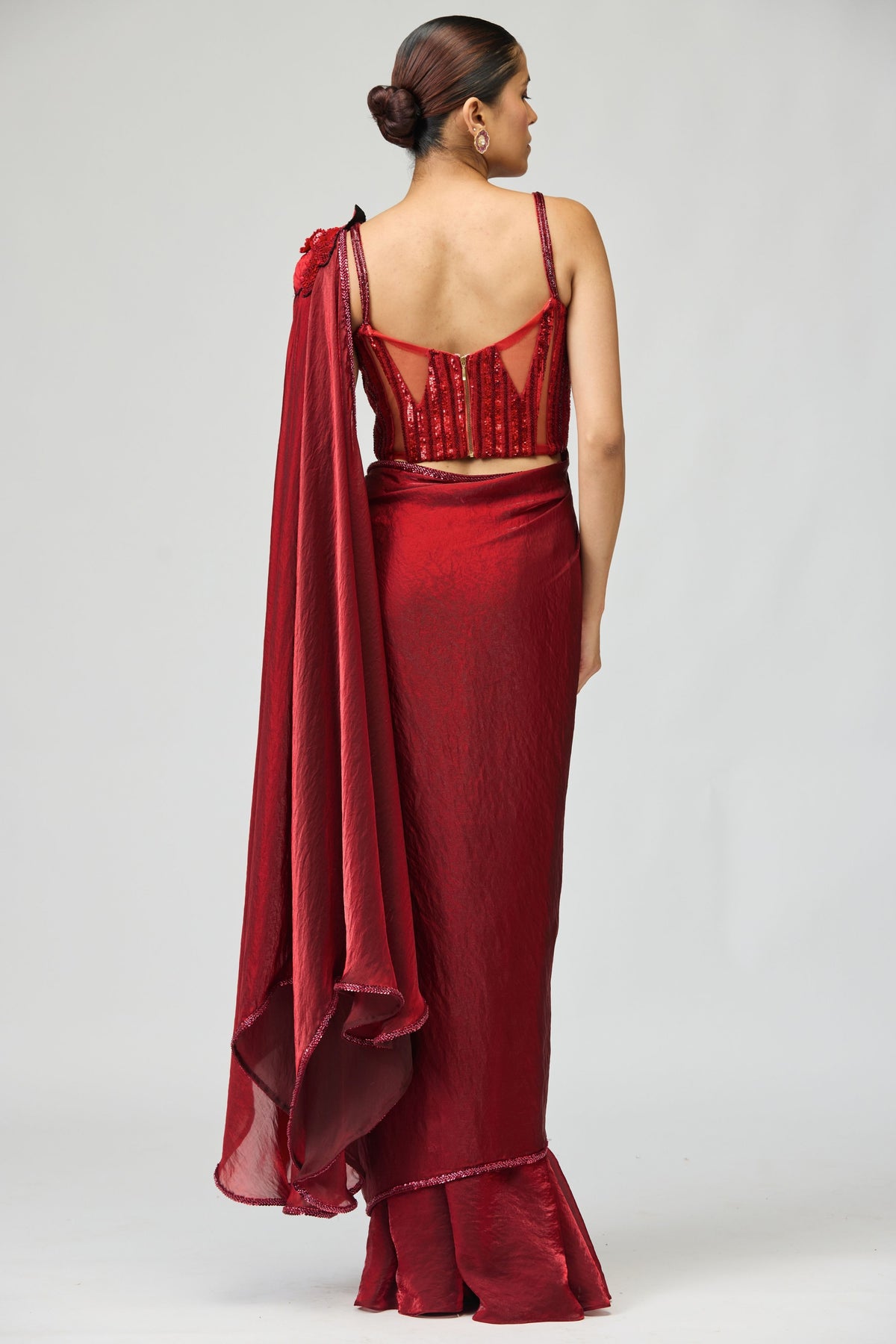 Red Saree Set