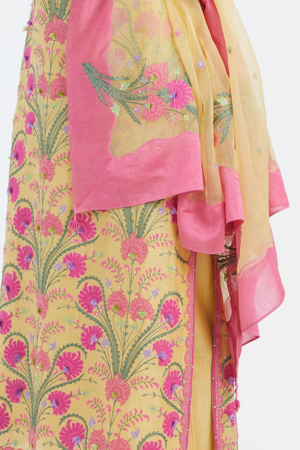 Yellow Chanderi Kurta Set