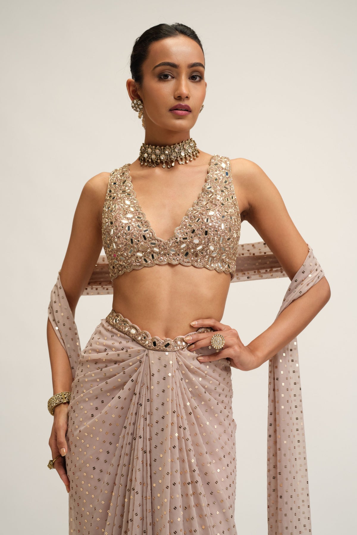 Ash Embroidered Skirt Set