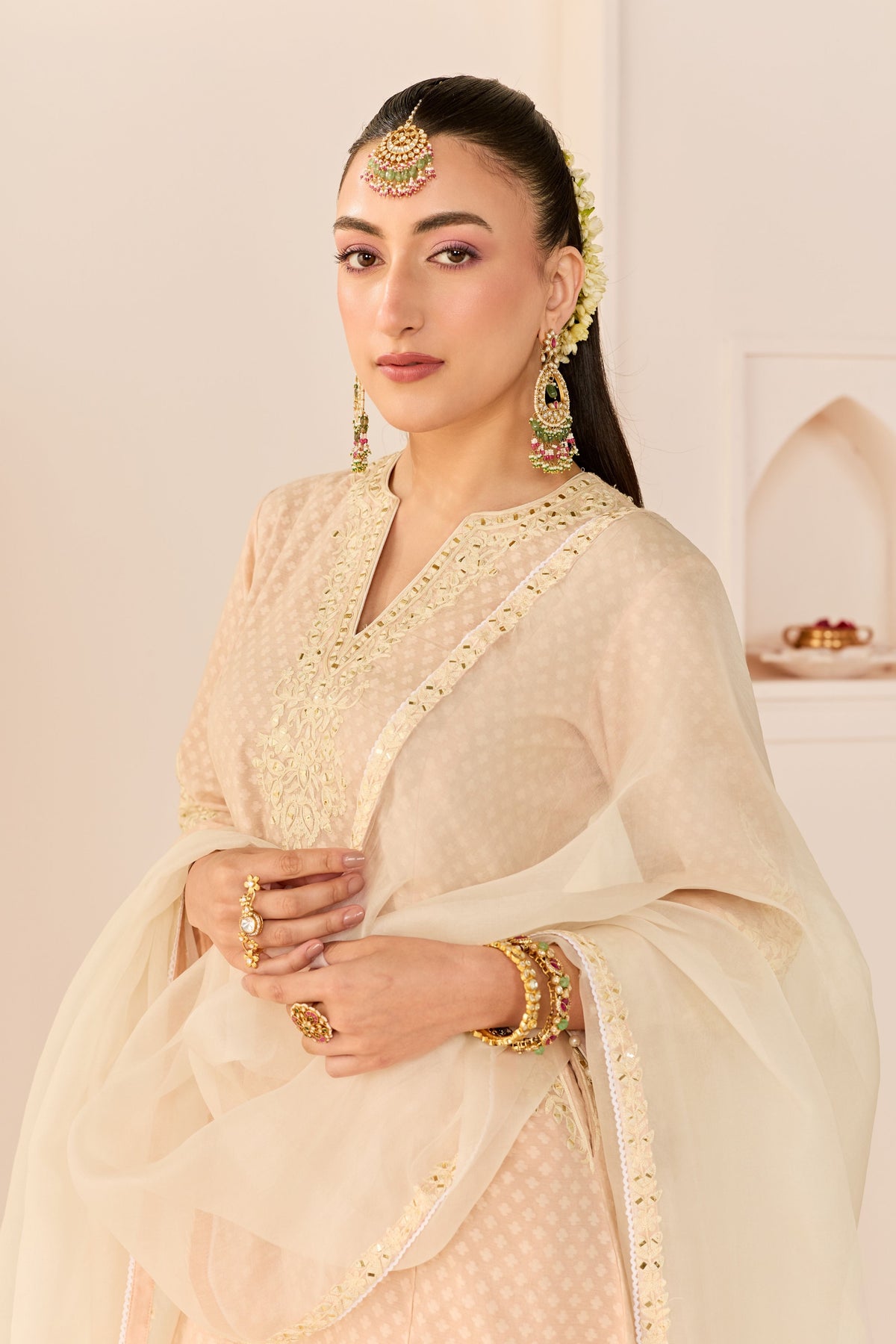 Reem Carnation Pink Short Choga Set